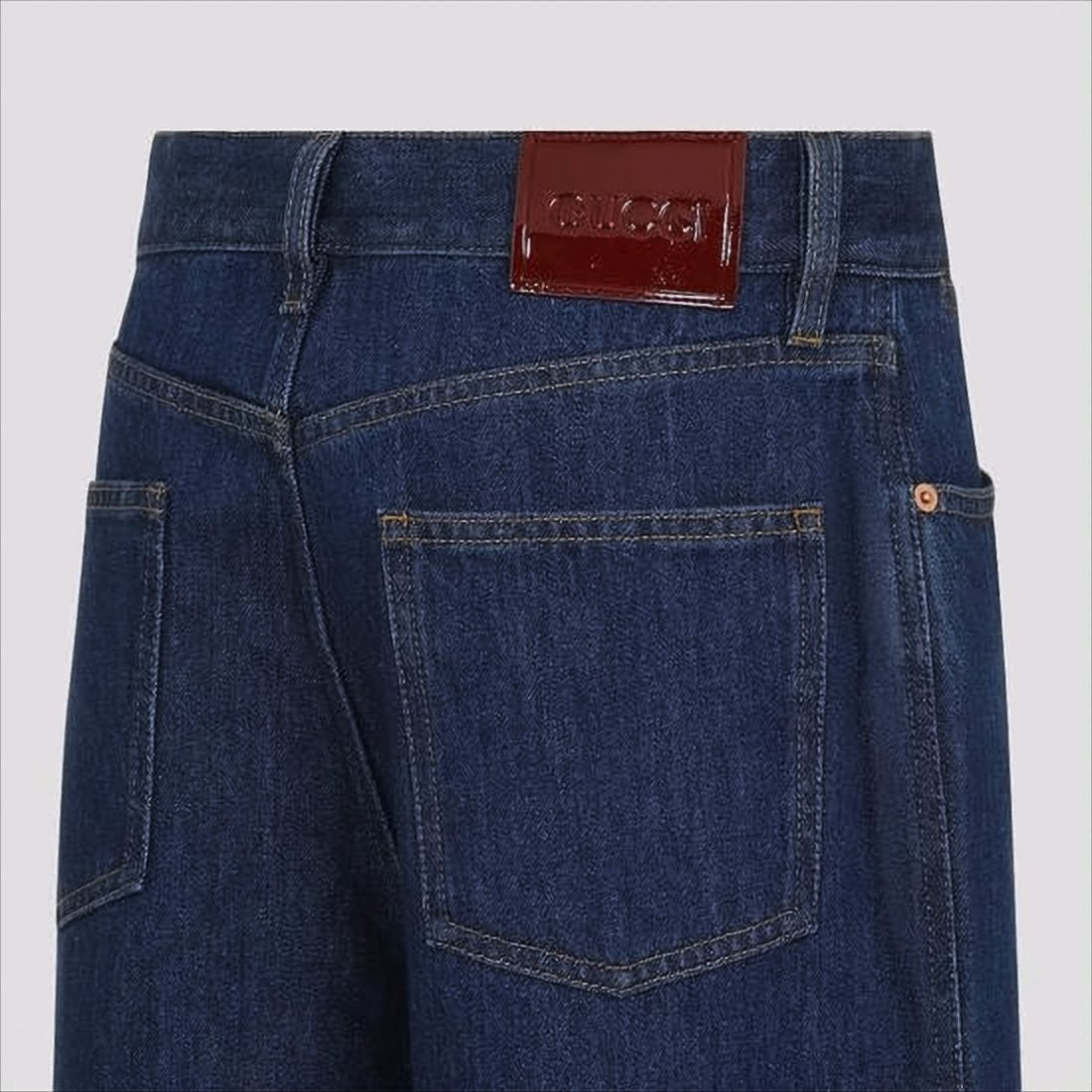 Wide-Leg Denim Trousers with High Waist