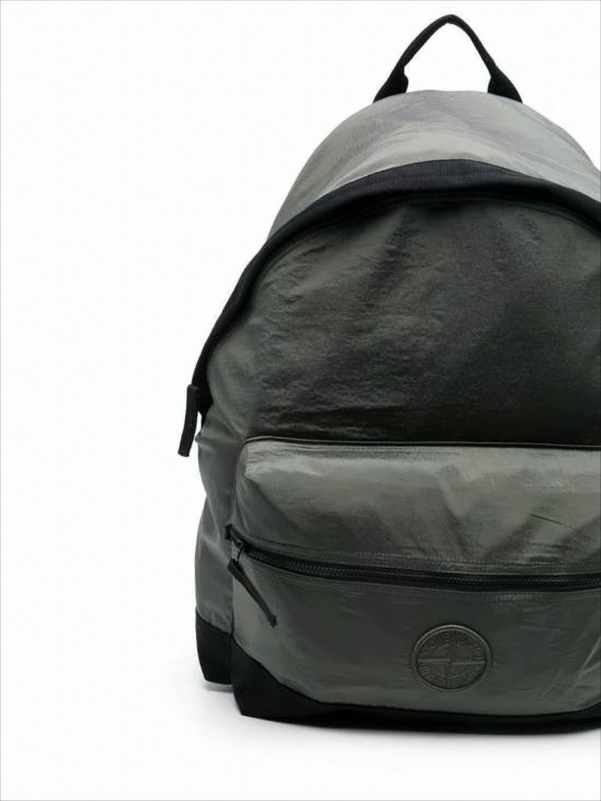 Sleek Rounded Nylon Backpack with Adjustable Straps