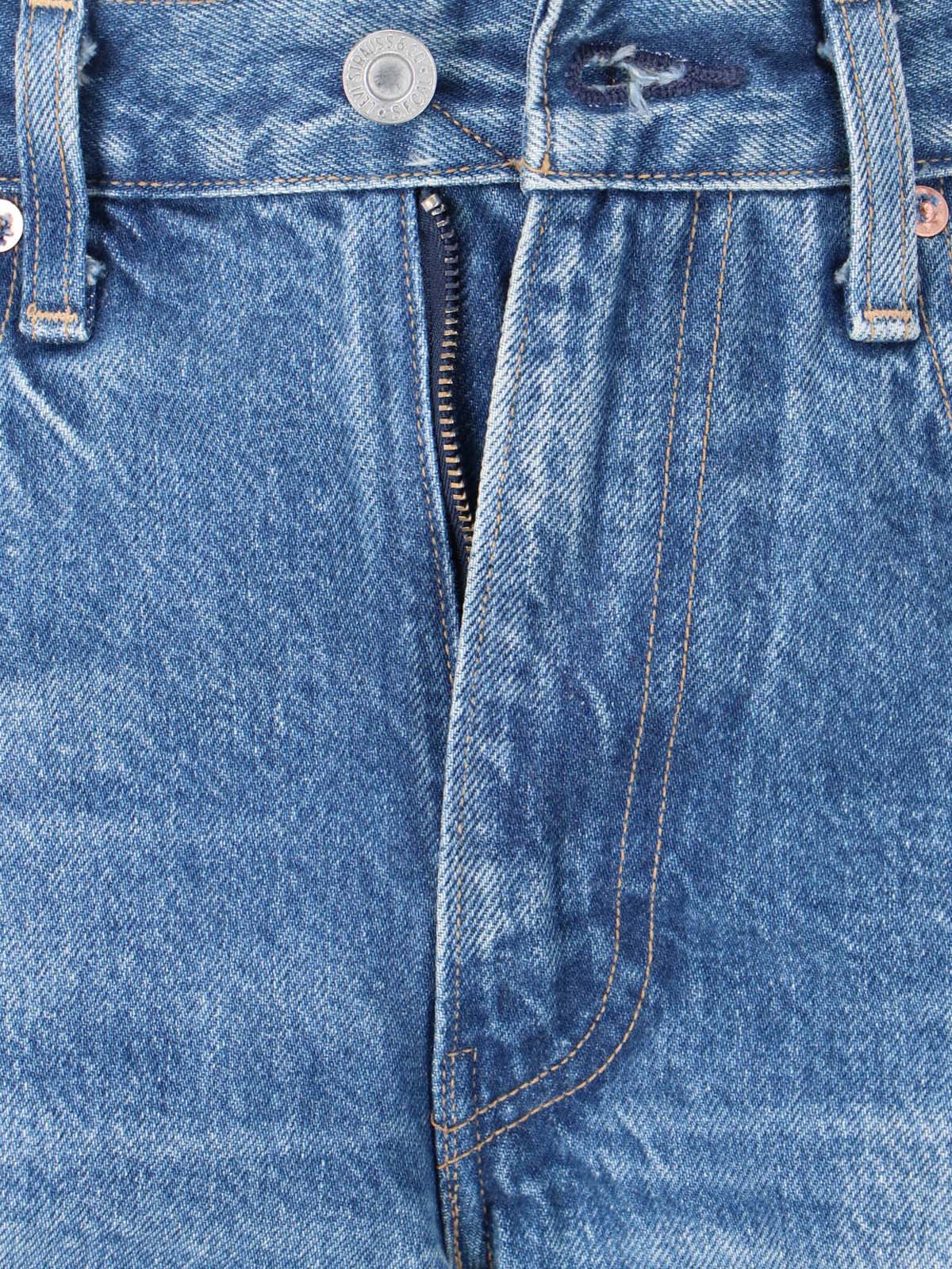 Blue Anchor Mid-Rise Straight-Leg Jeans