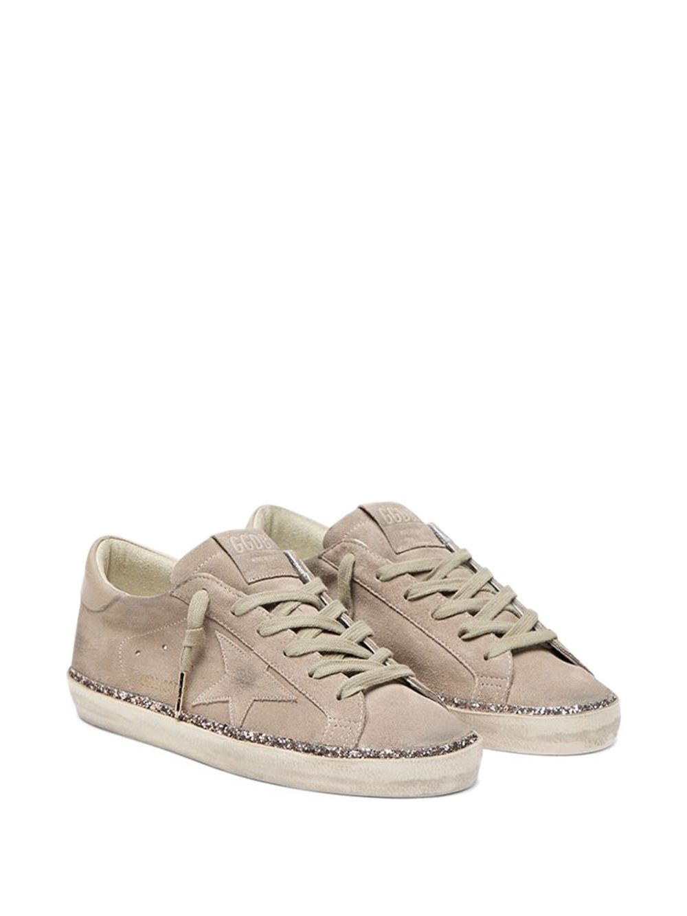 Low-Top Sneakers with Silk-Nylon Blend and Distressed Sole