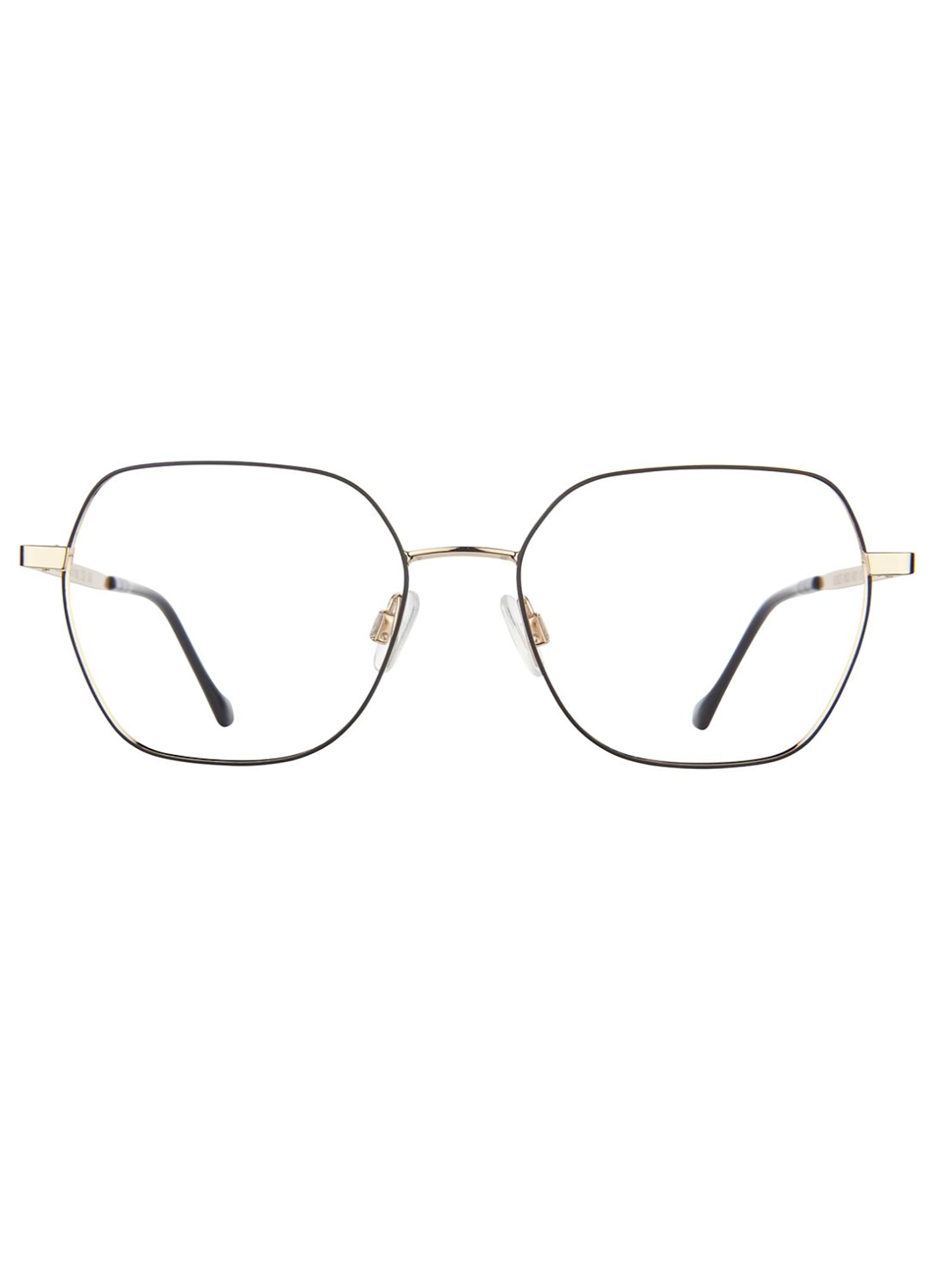 Geometric Metallic Optical Frames With Adjustable Nose Pads
