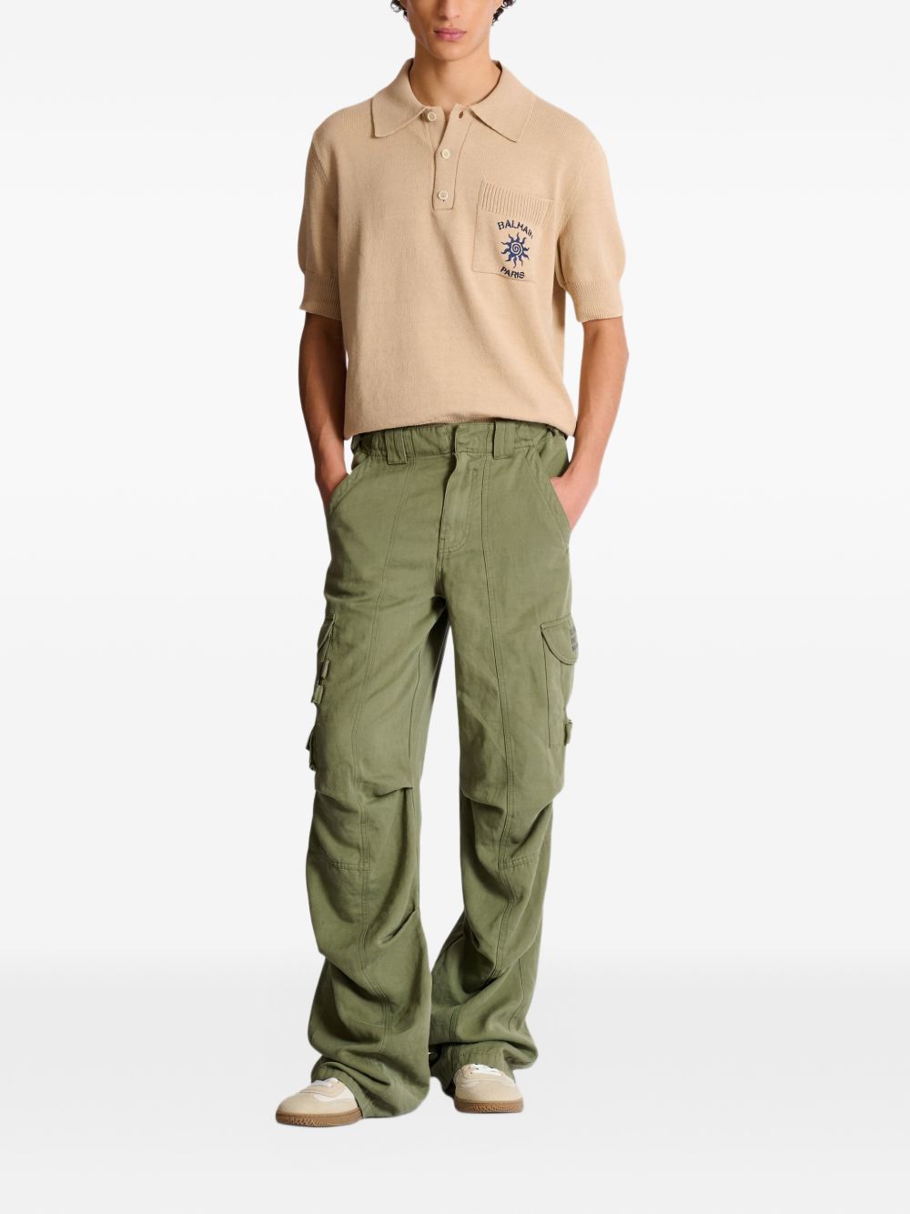 Short Sleeve Polo Shirt With Button Placket