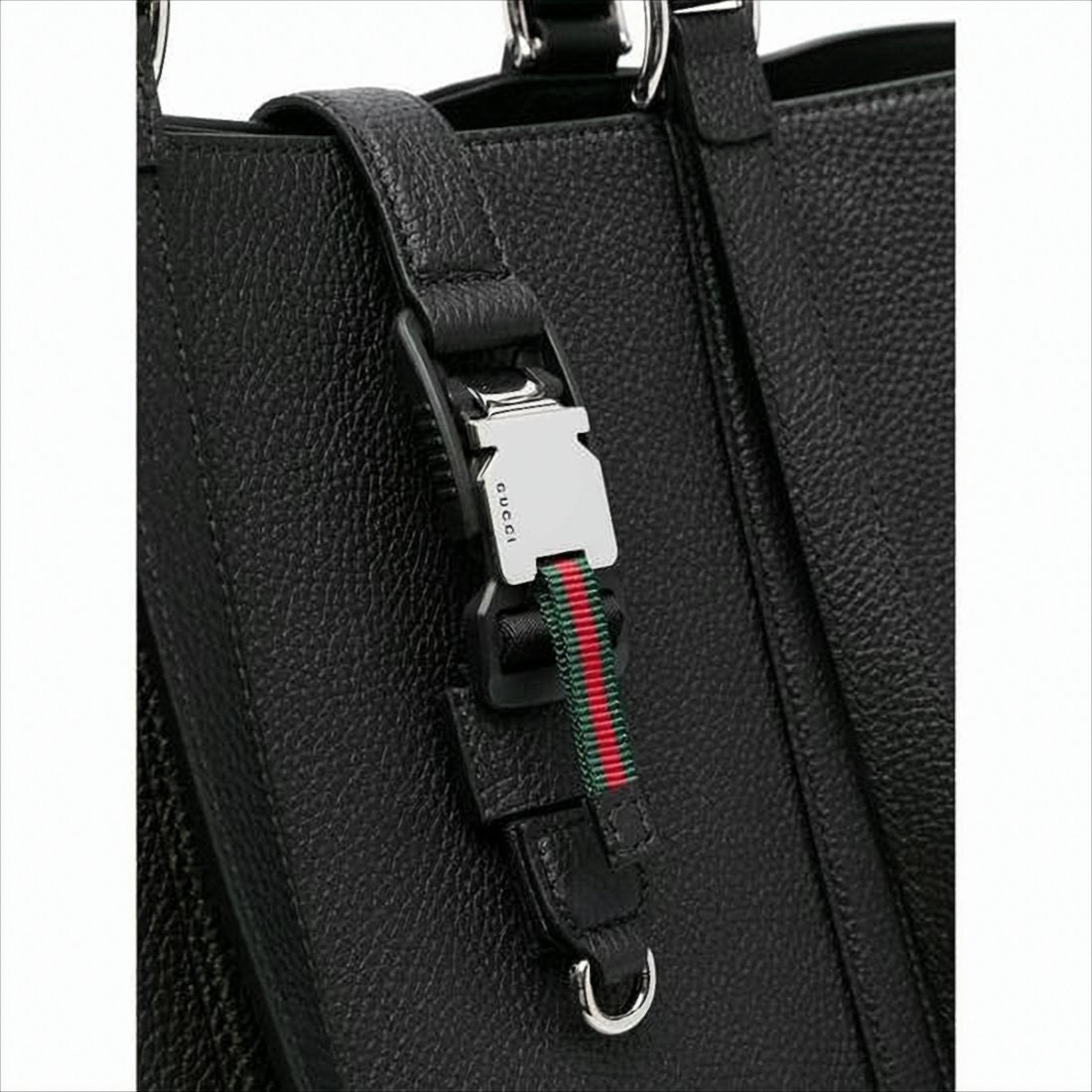 Textured Leather Tote Bag with Dual Handles
