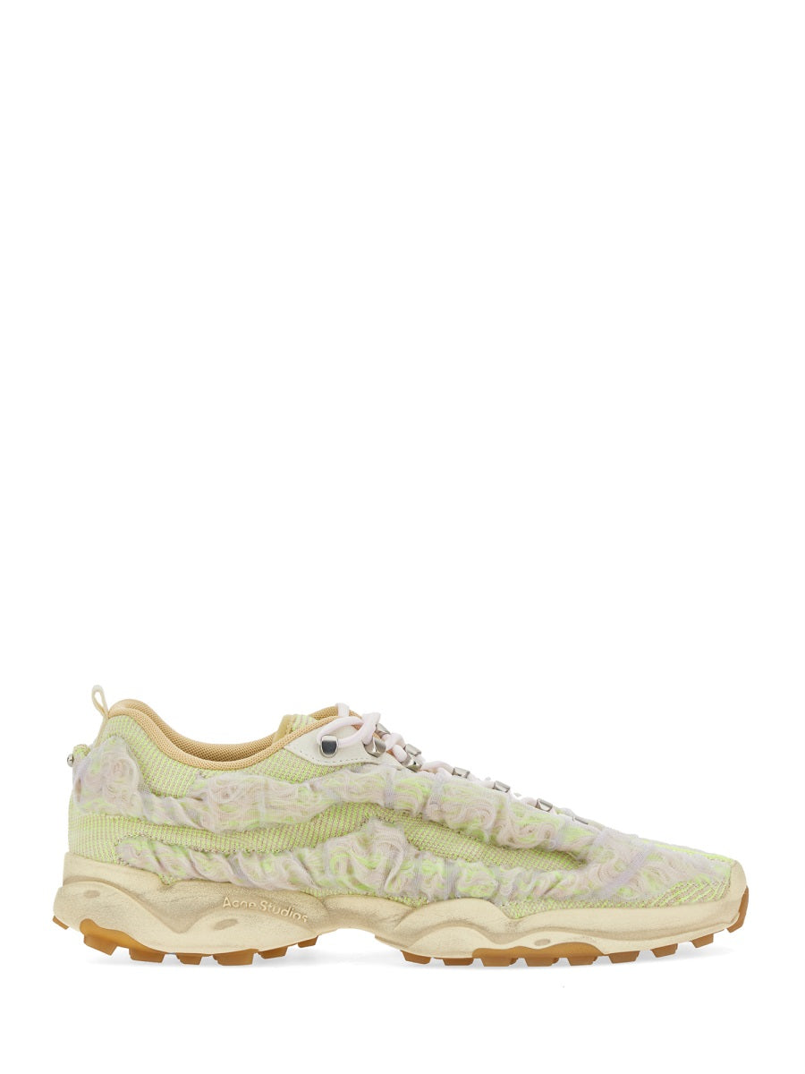 Gradient Textured Sneaker With Thick Rubber Sole