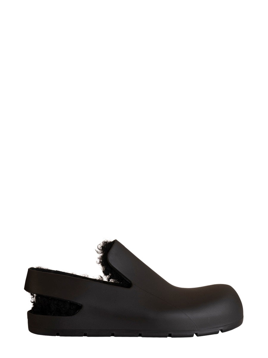 Puddle Sandal with Shearling Lining and Rubber Upper