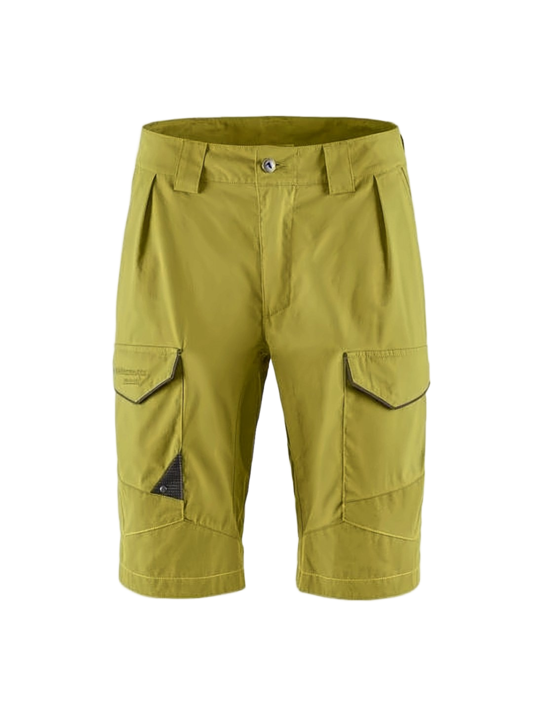Structured Green Shorts With Multi-Pocket Design
