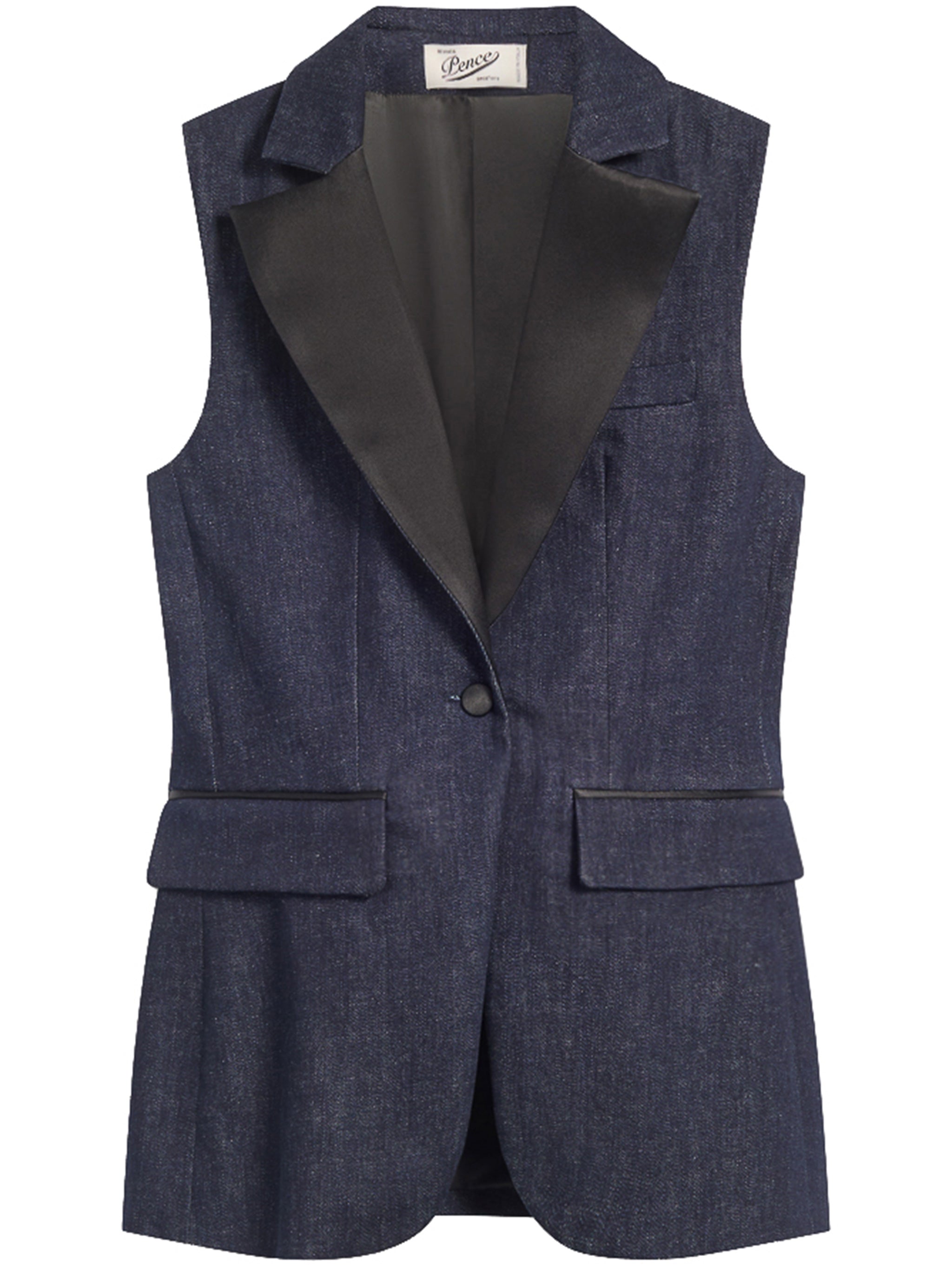 Navy Diva Tailored Sleeveless Wool Vest