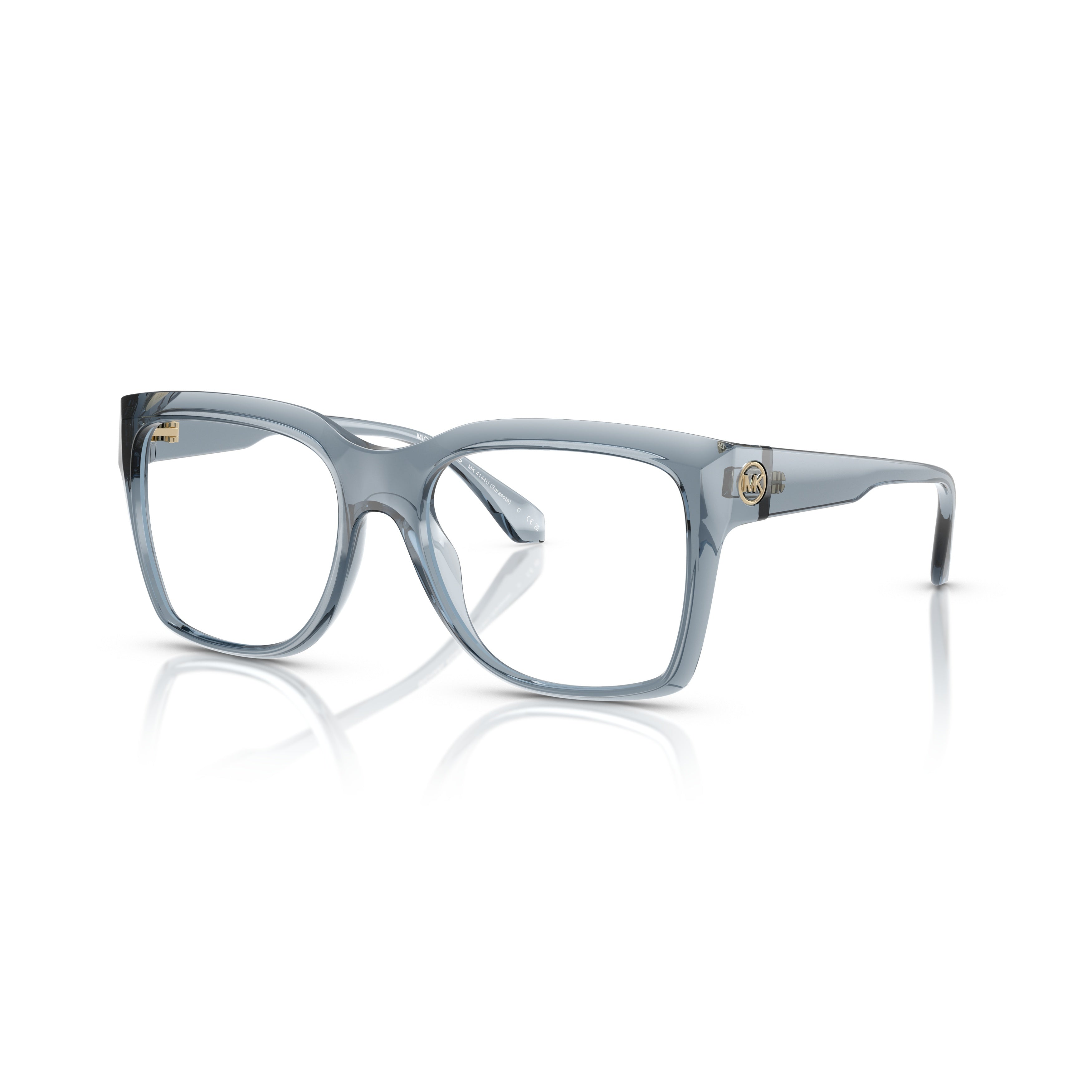 0mk4144u Oversized Square Grey Eyeglasses with Glossy Finish