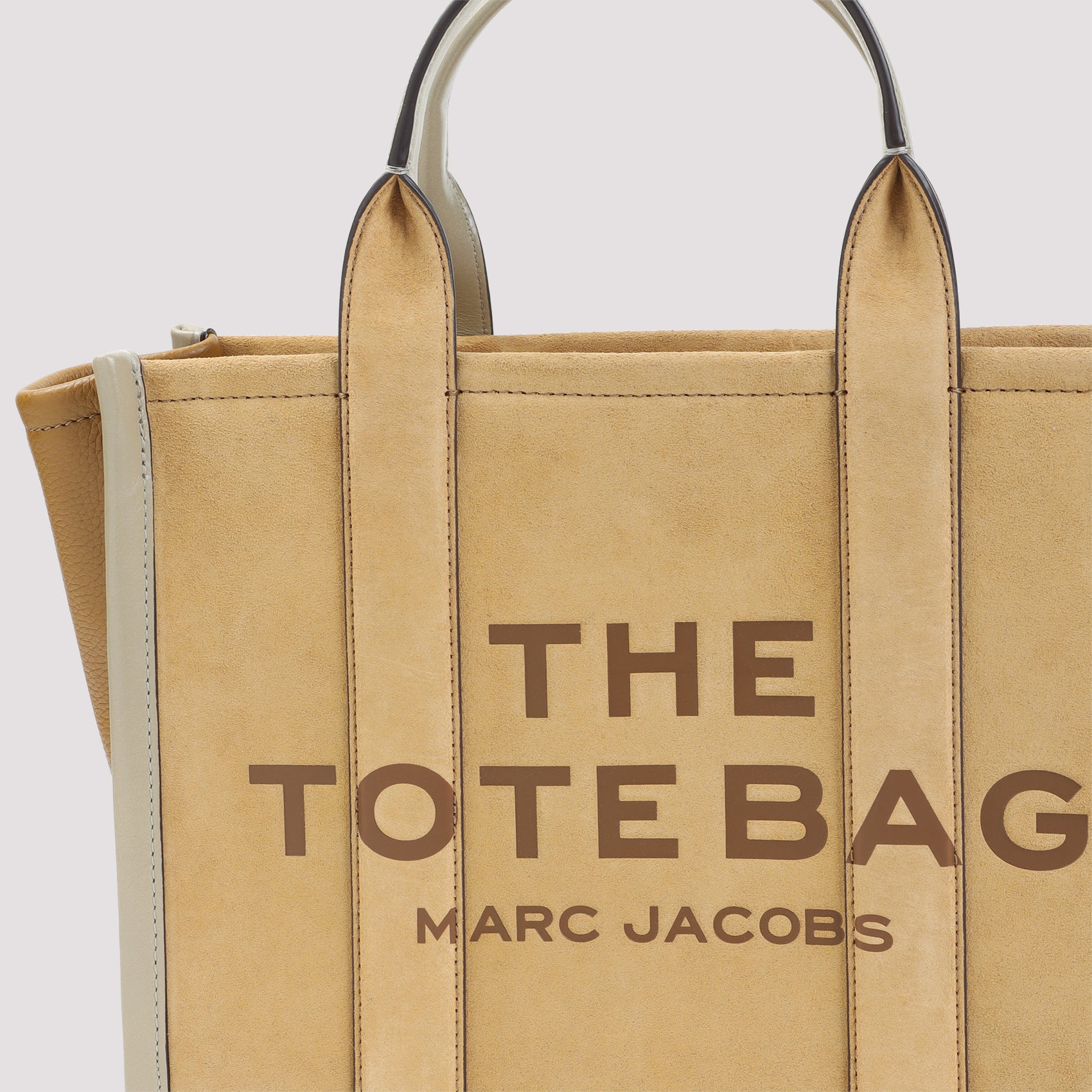 Structured Beige Suede Handbag