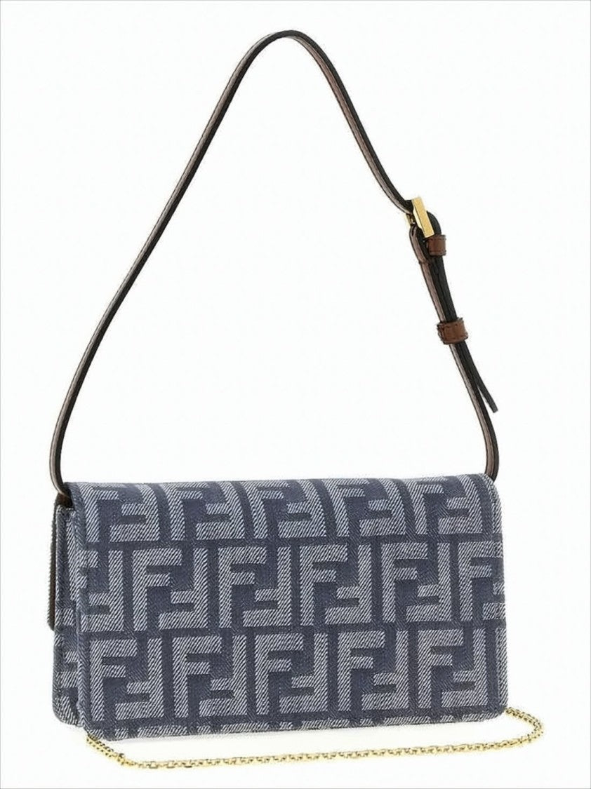 Rectangular Monogram Crossbody Bag With Gold-Tone Clasp