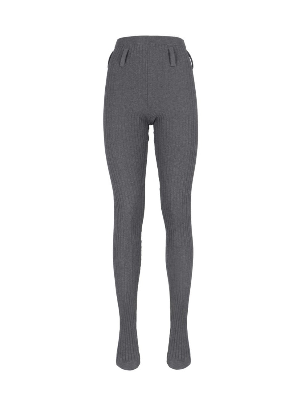 Ribbed Cotton Tights – Grey