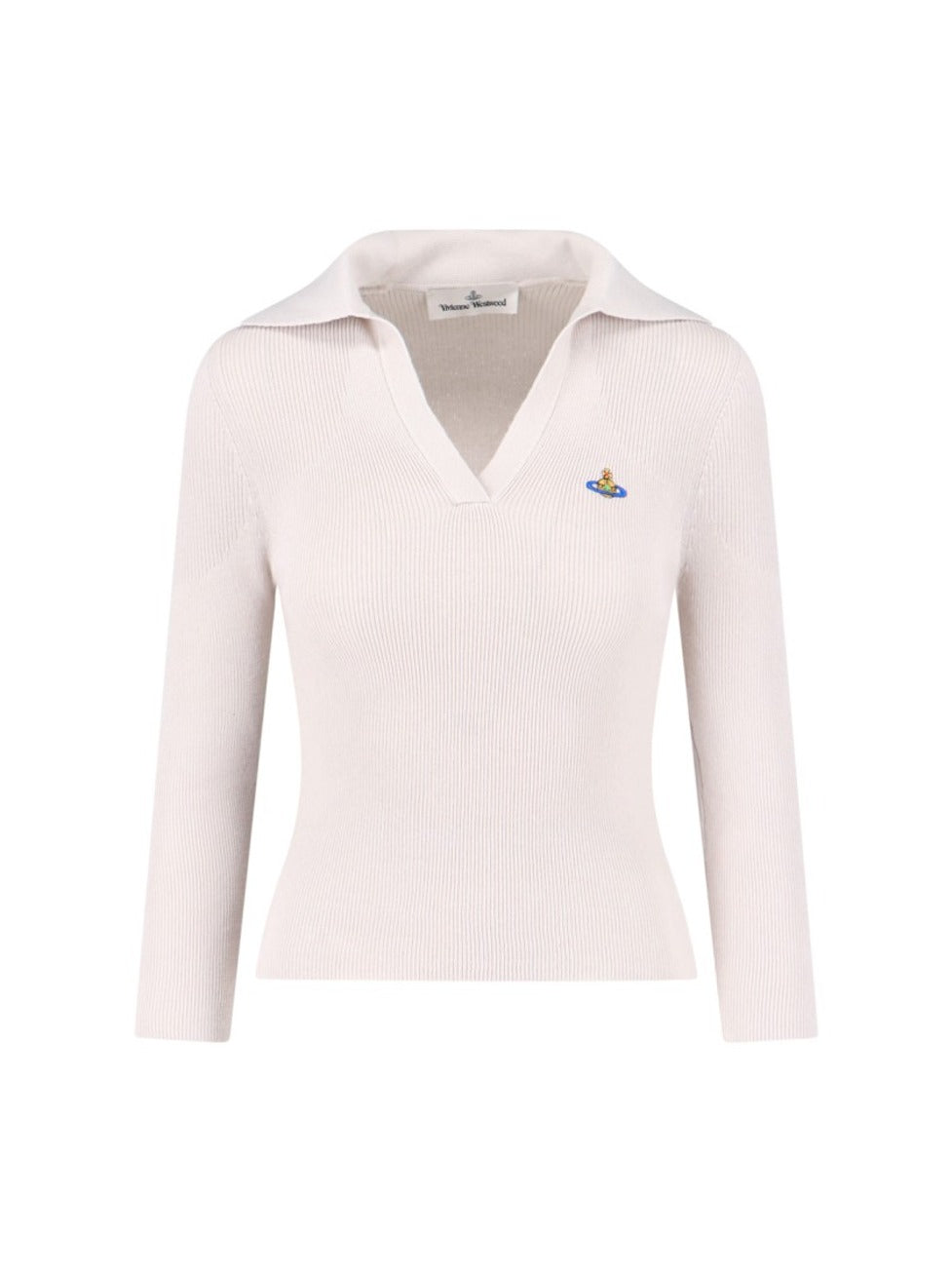Marina Cream Polo With Multicolor Orb Logo