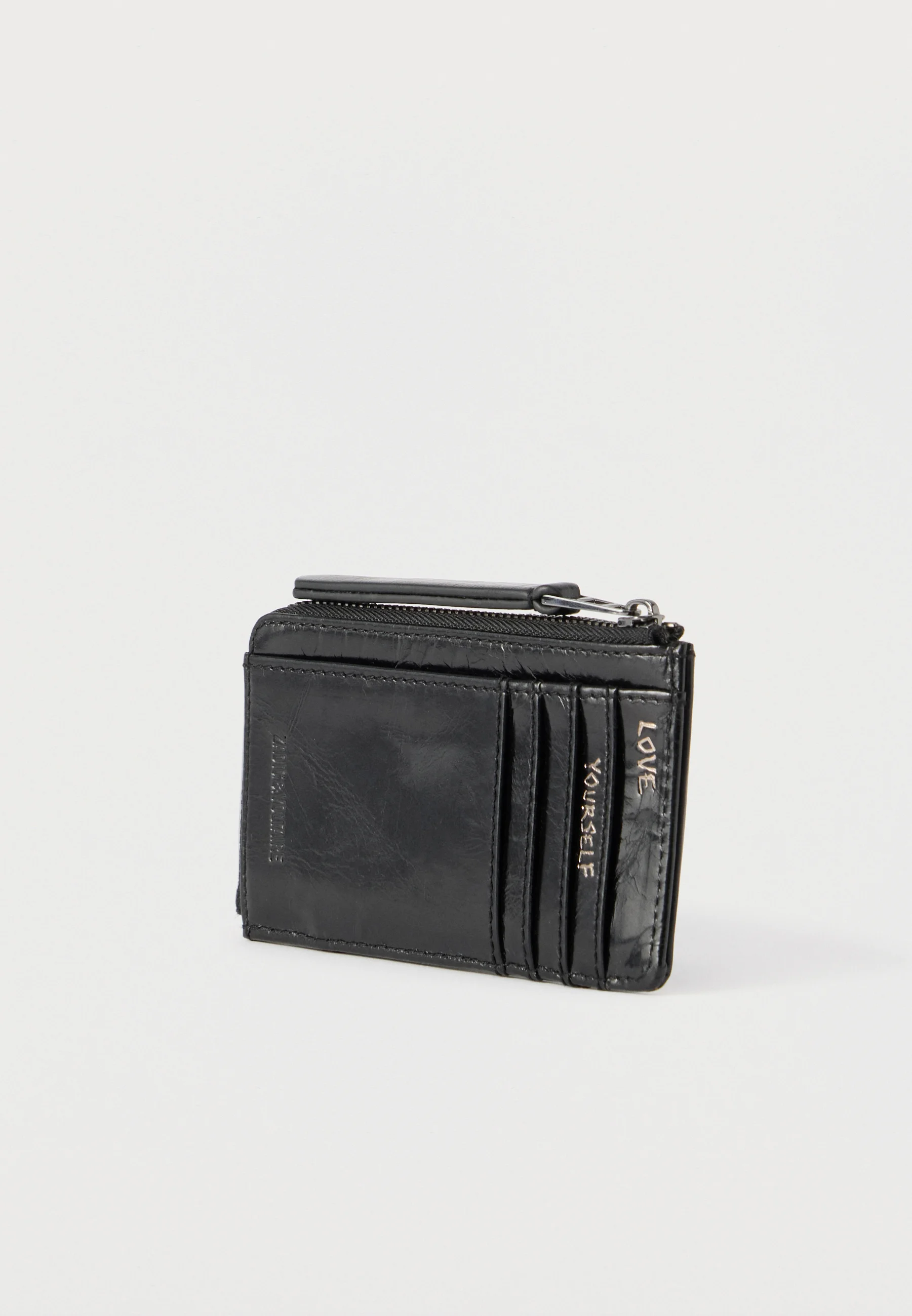 Rectangular Black Wallet with Silver Stud Detailing
