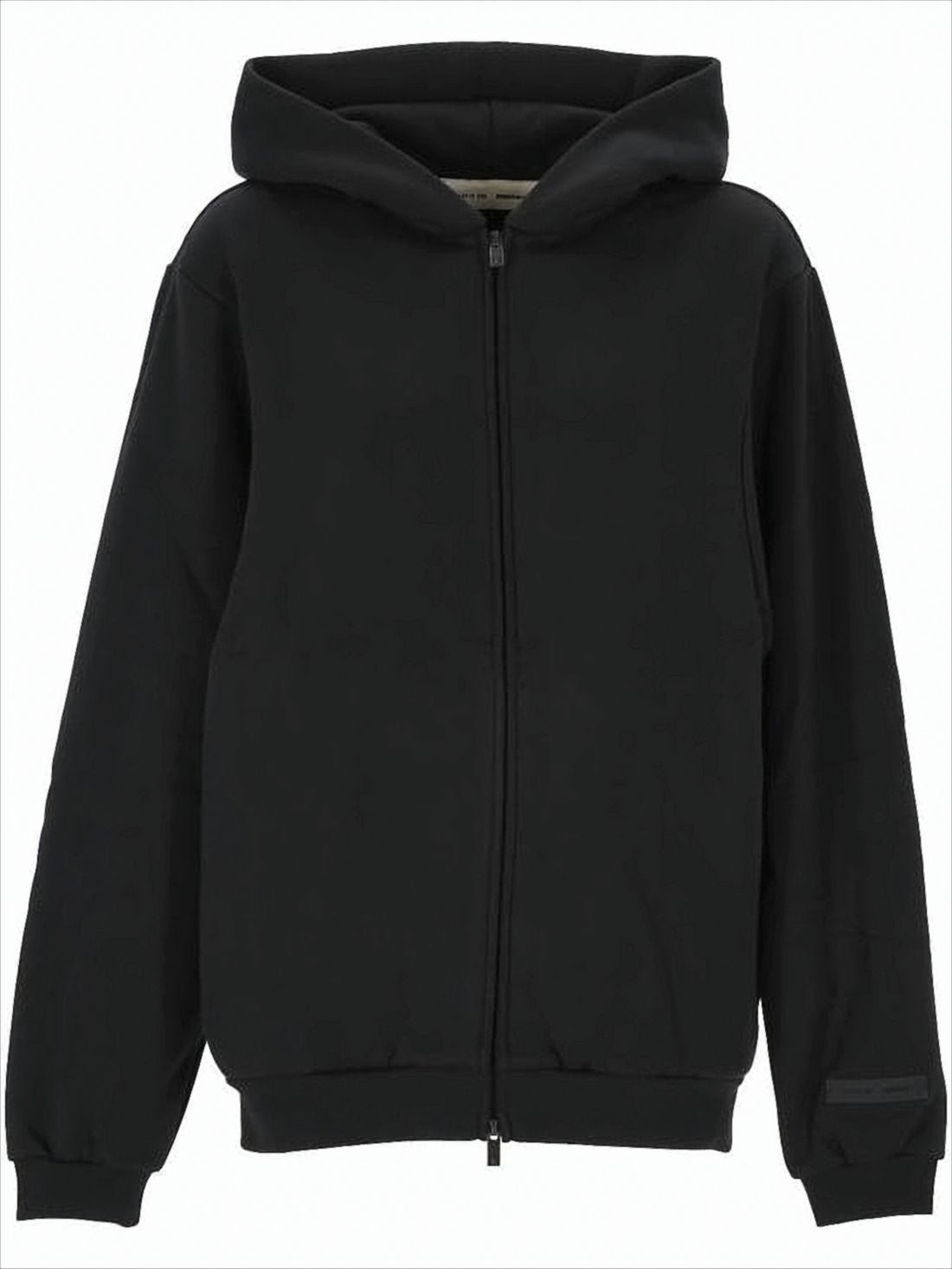 Relaxed Fit Black Zip-Up Hoodie