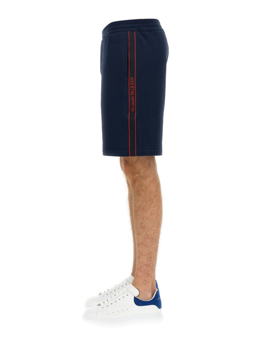 Bermuda Shorts With Selvedge Logo Band