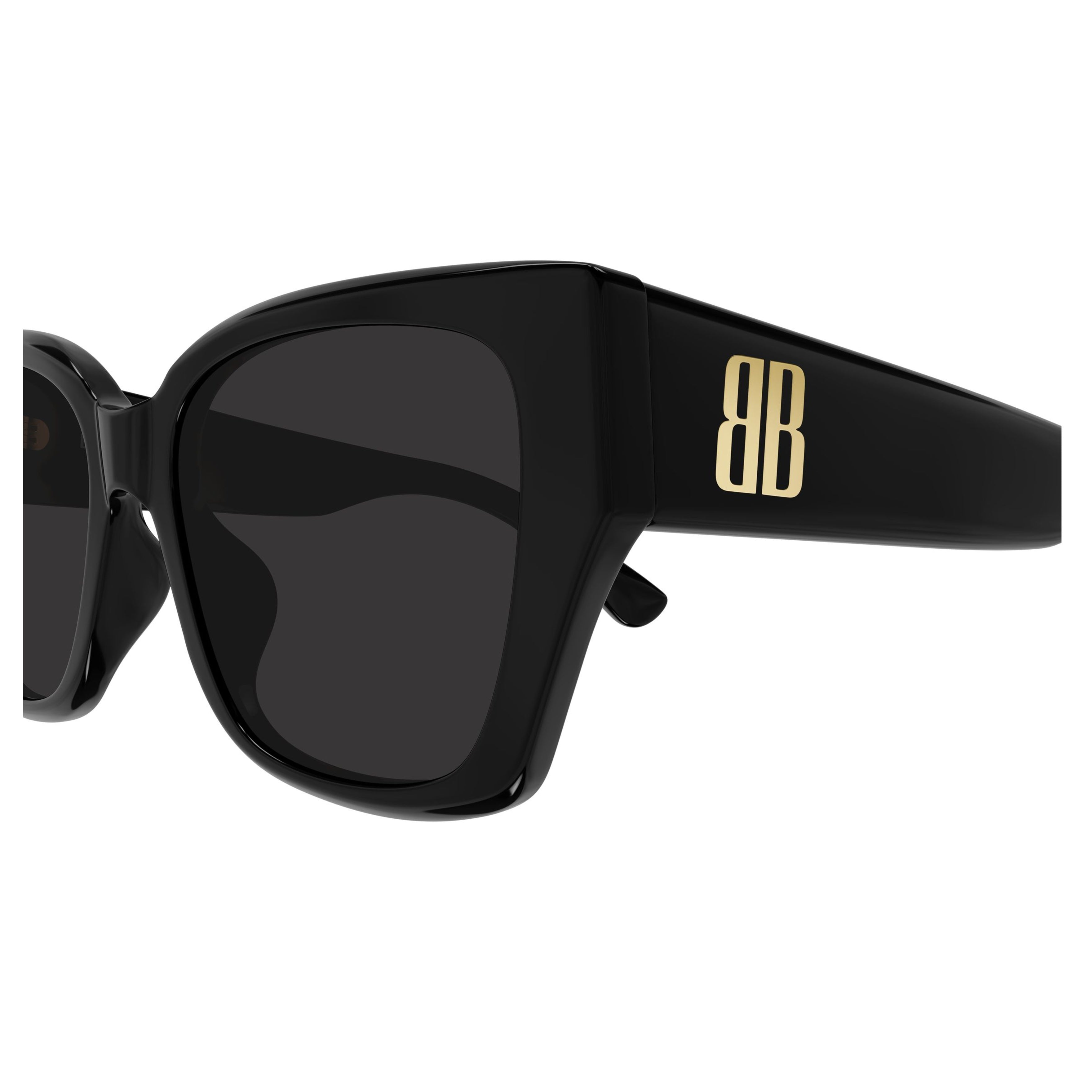 Oversized Square Sunglasses With Glossy Finish And Golden Accents