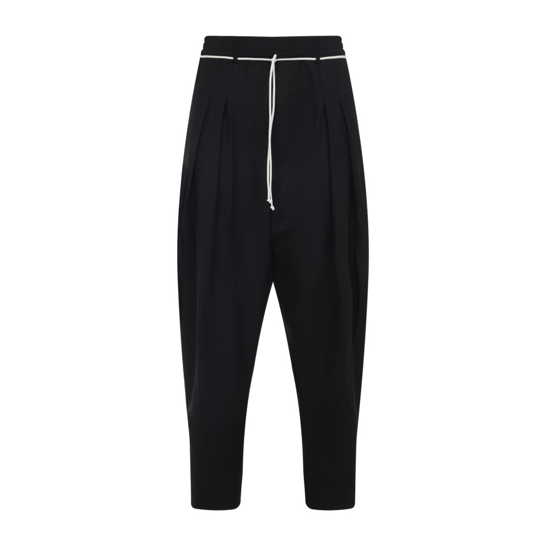 Tapered Black Trousers With Pleated Front