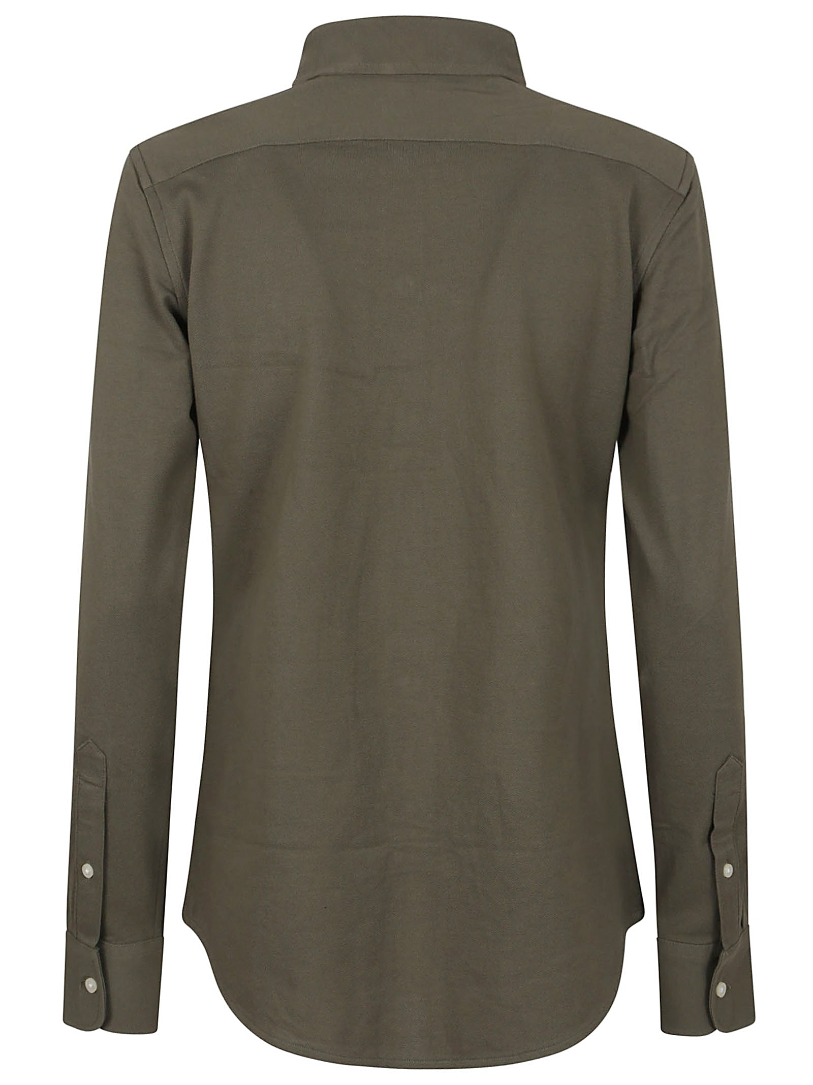 Thermal Green Button-Down Shirt with Tailored Fit