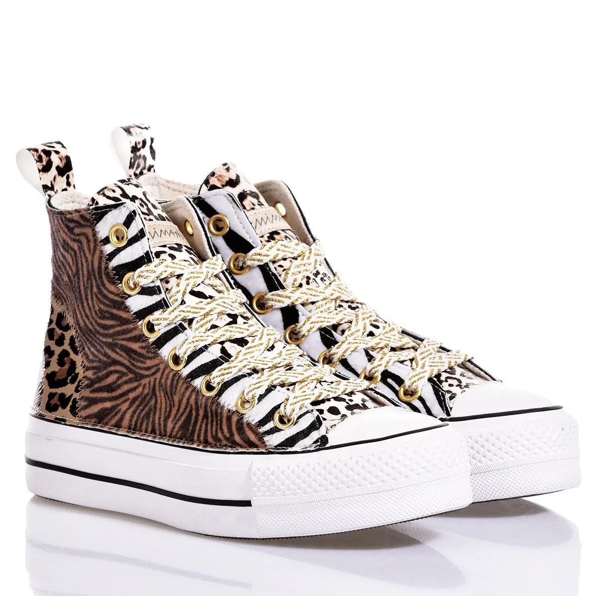 Platform Jungle Mix High-Top Sneakers
