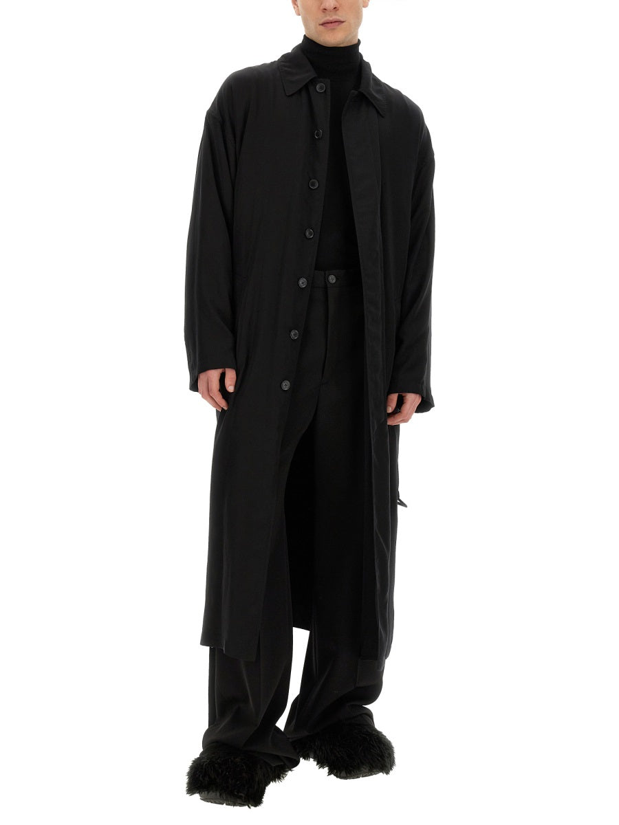 Belted Trench Coat with Structured Collar