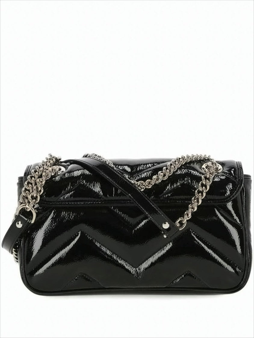 Quilted Patent Leather Shoulder Bag