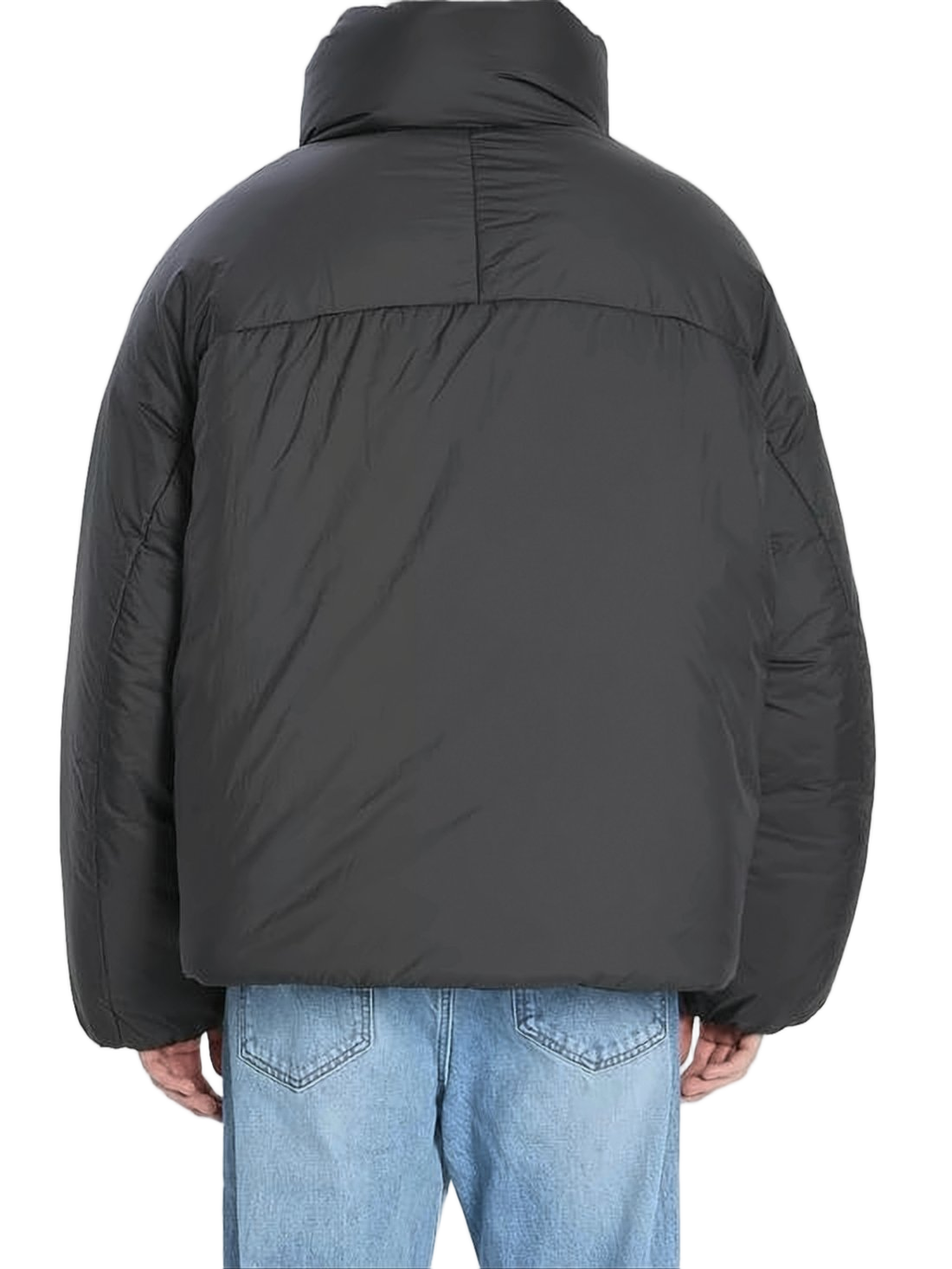 Boxy Black Short Padded Jacket