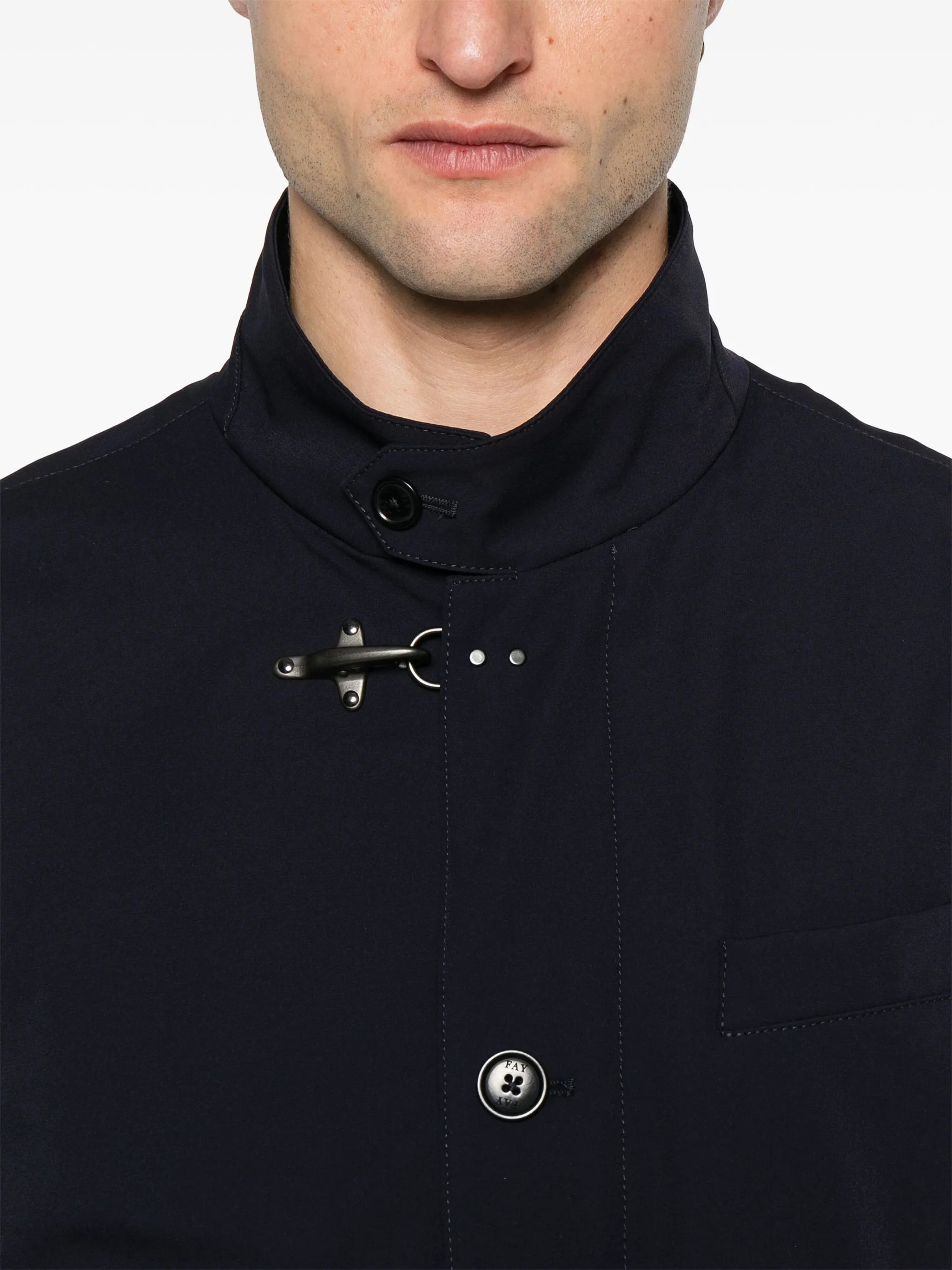 Duty Jacket High Stand Collar Clasp
