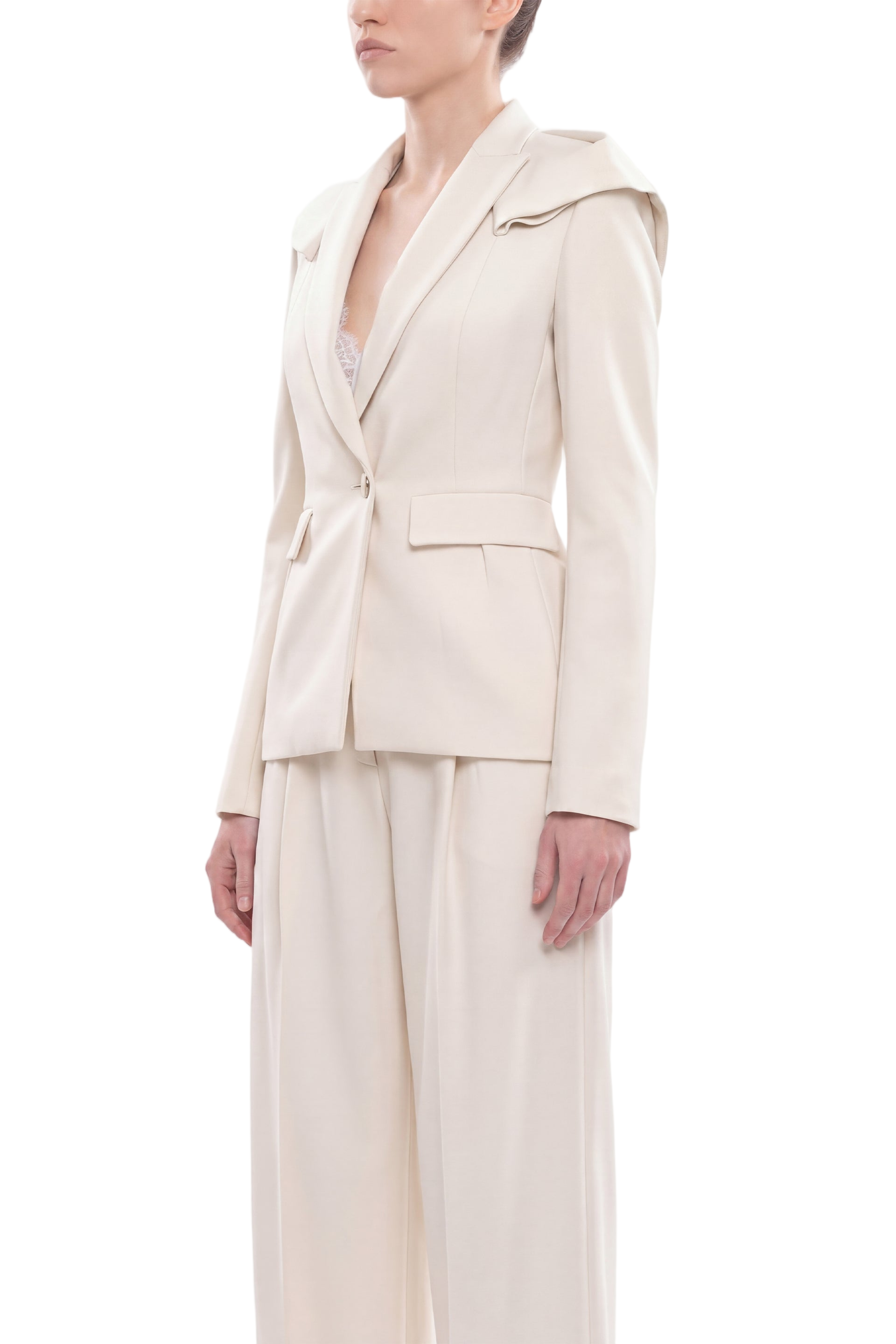 Ruffled Tailored Jacket