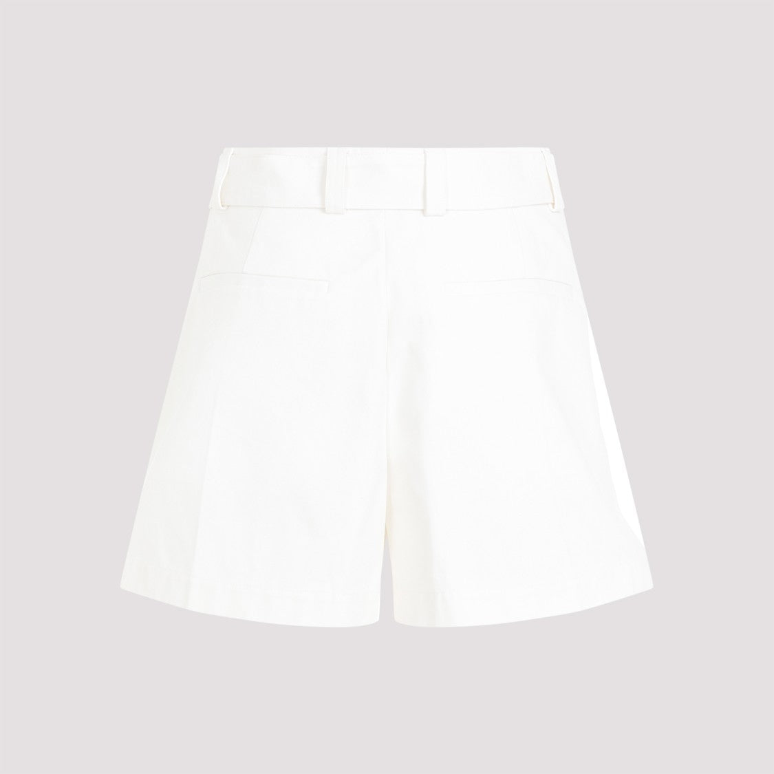 Mid Waist Optic White Cotton Shorts
