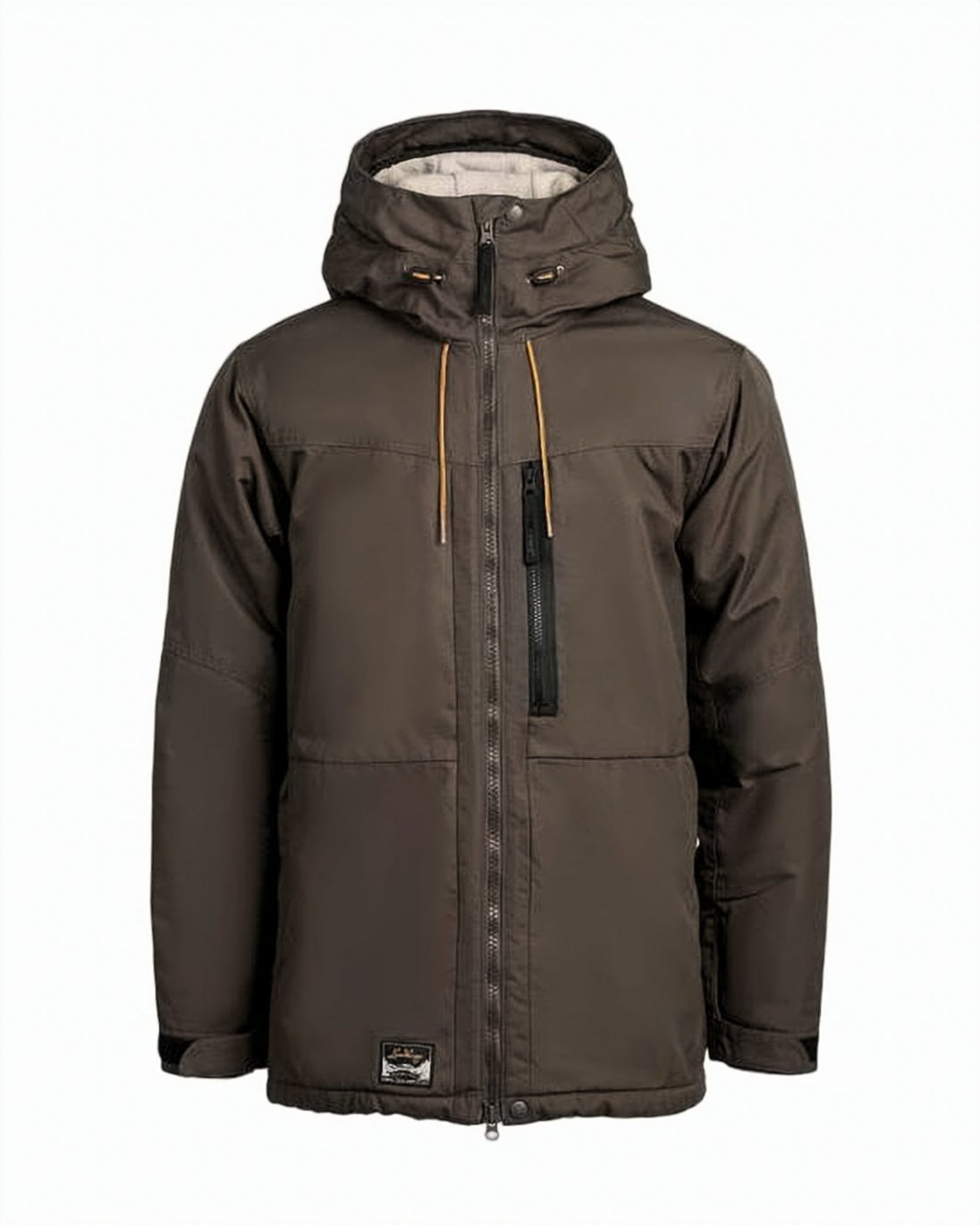 Padded Brown Casual Jacket with Hood
