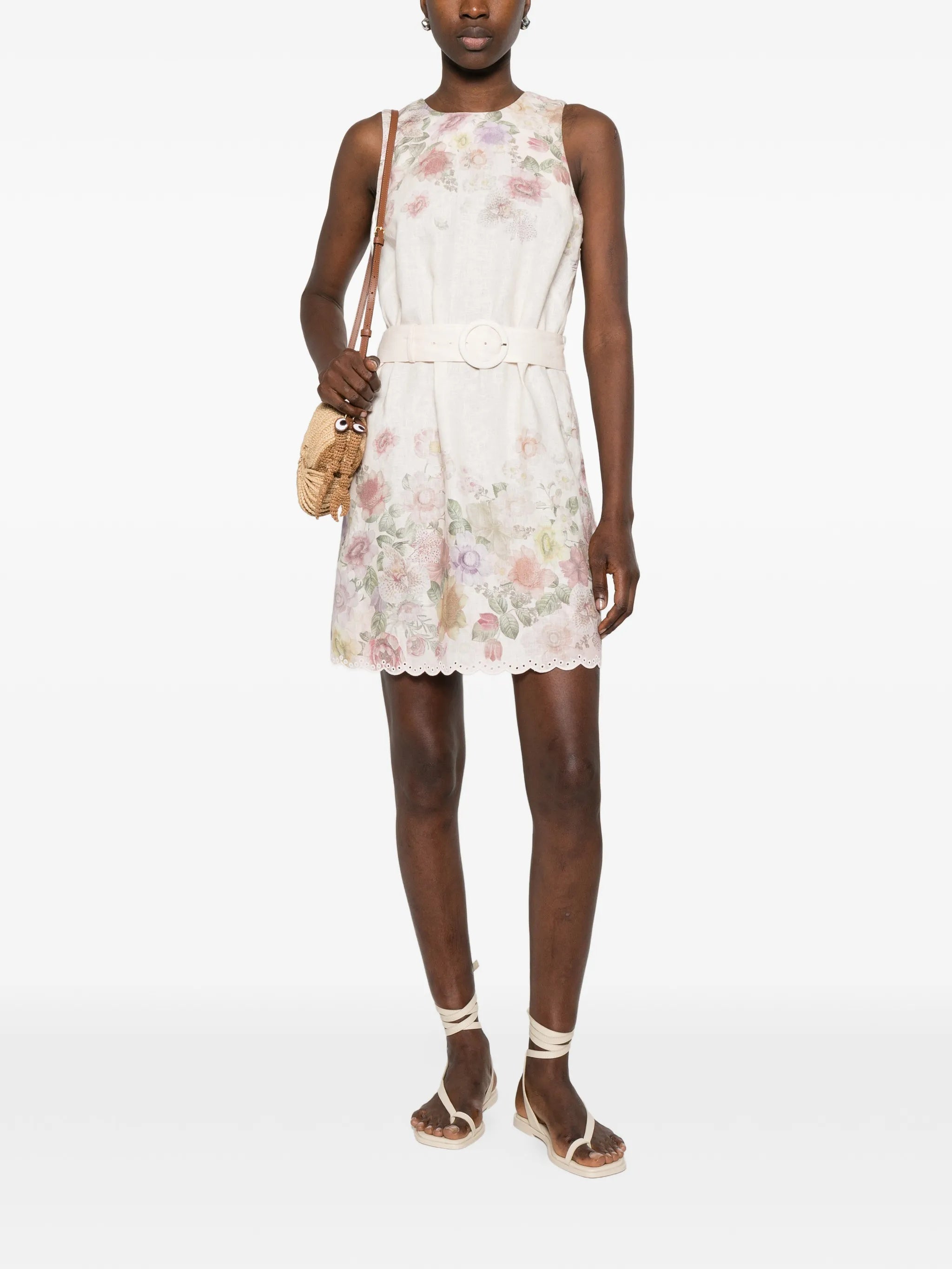 Abito Sleeveless Floral Print Mini Dress