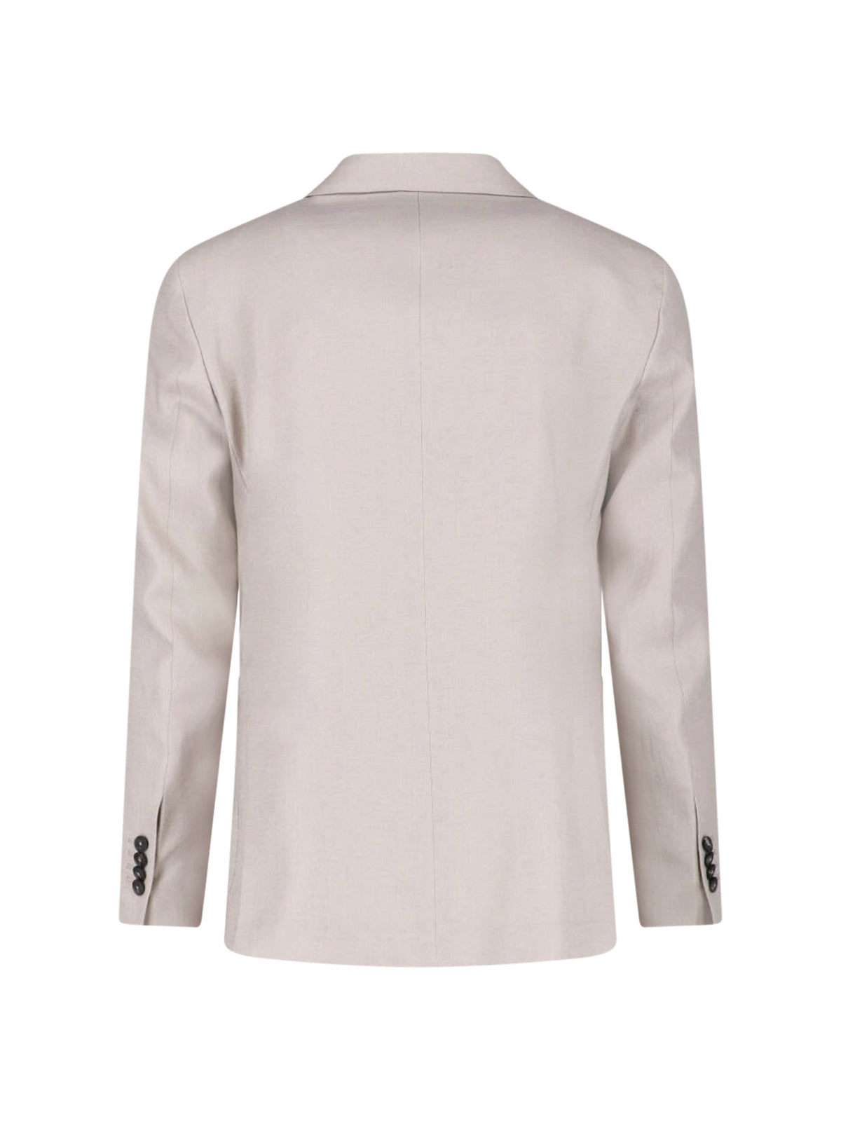 Gray Double-Breasted Linen Suit