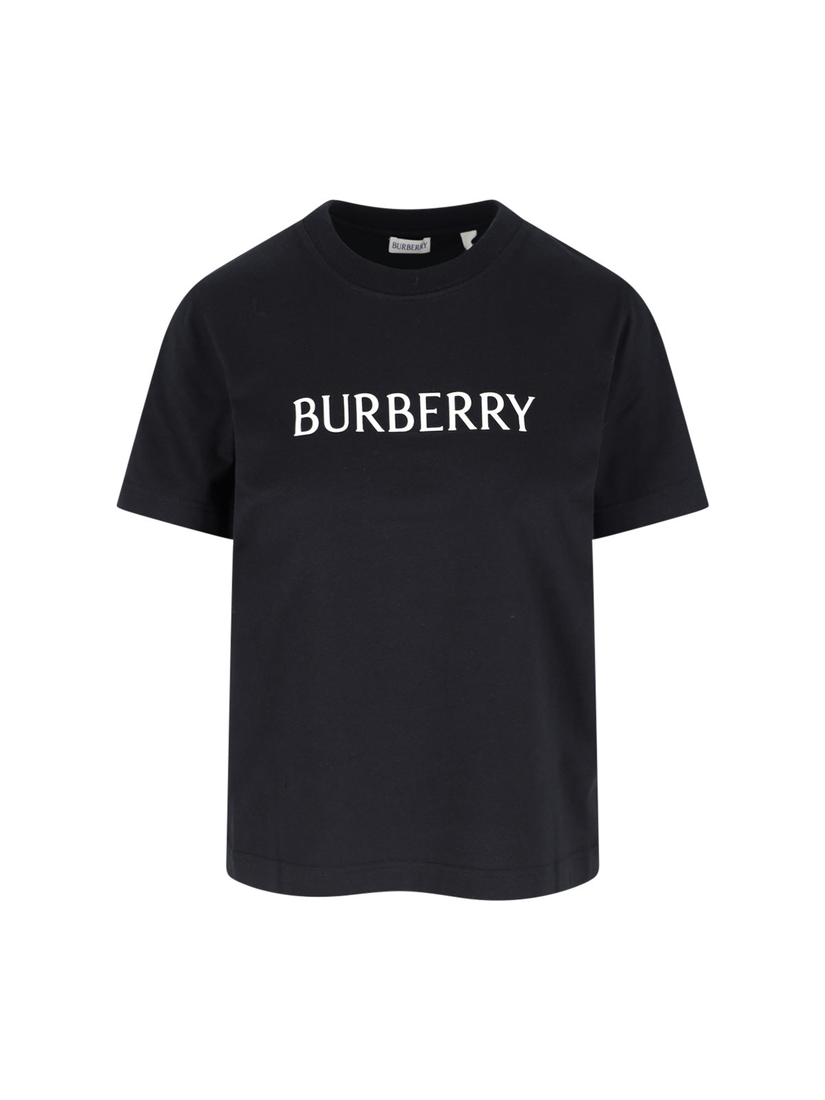Logo T-Shirt In Black Cotton, Crew Neck