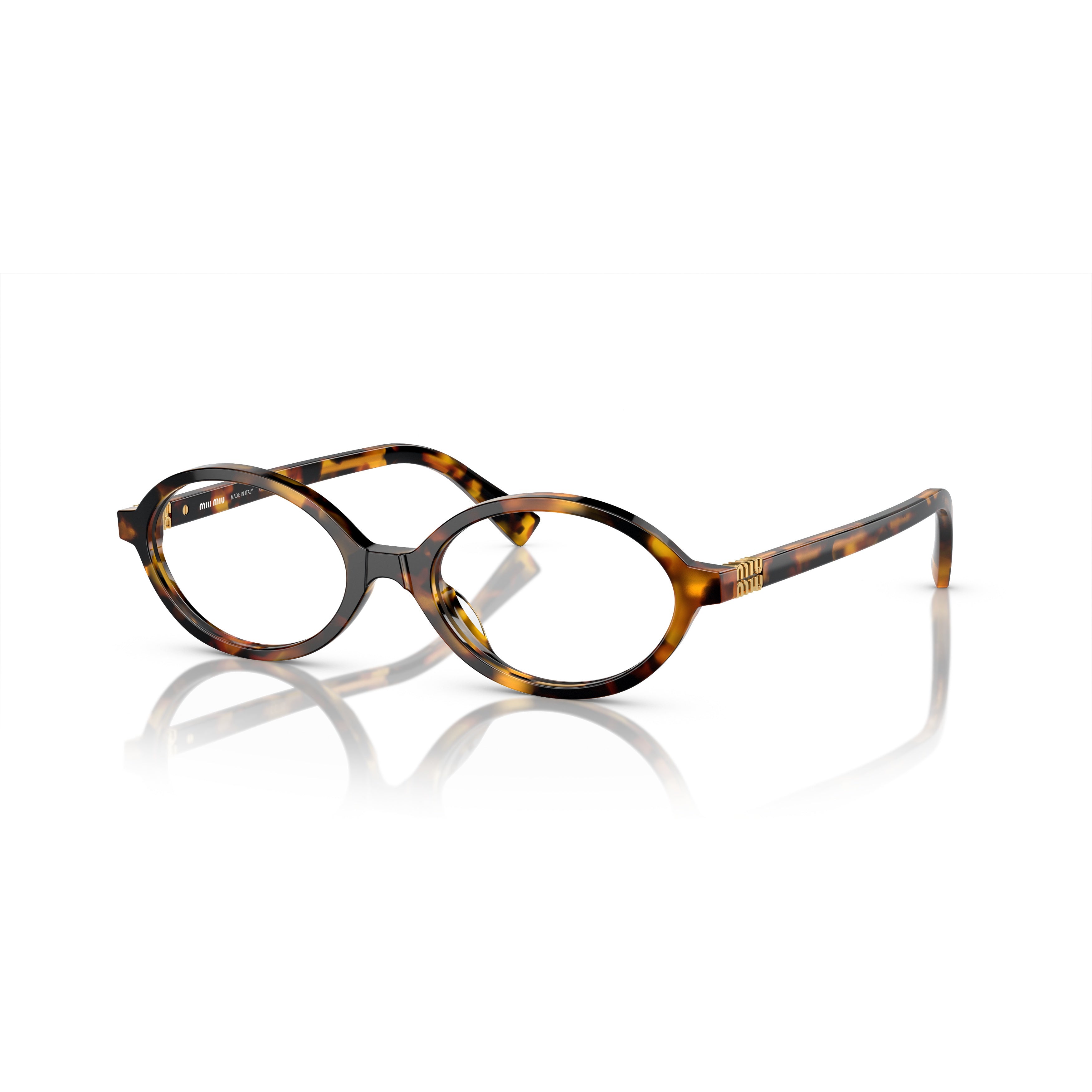 0mu 01xv Tortoiseshell Oval Sunglasses with Glossy Acetate Finish
