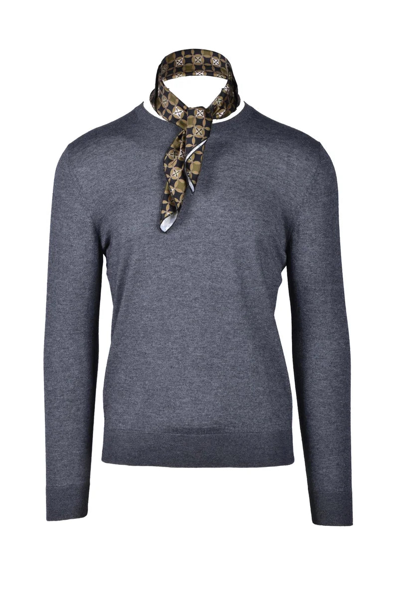 Silk/Cashmere Sweater - Grey