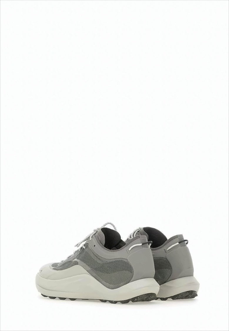 Textured Grey Sneakers with Layered Upper