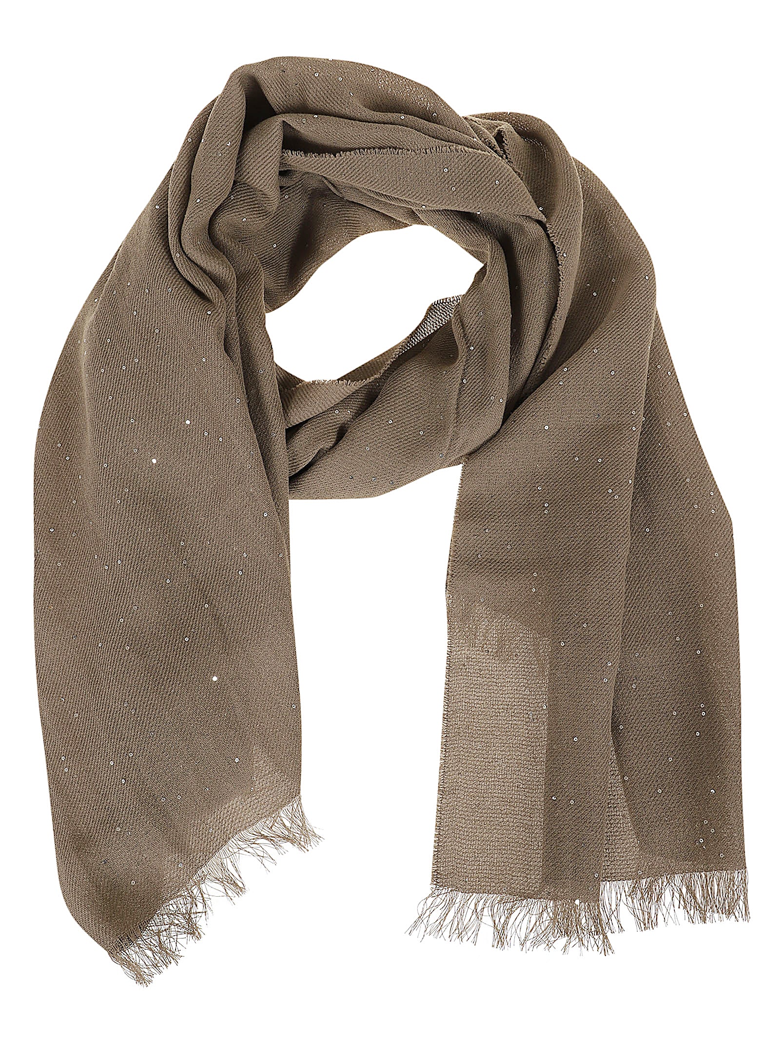 Fringe-Edged Scarf in Rich Brown