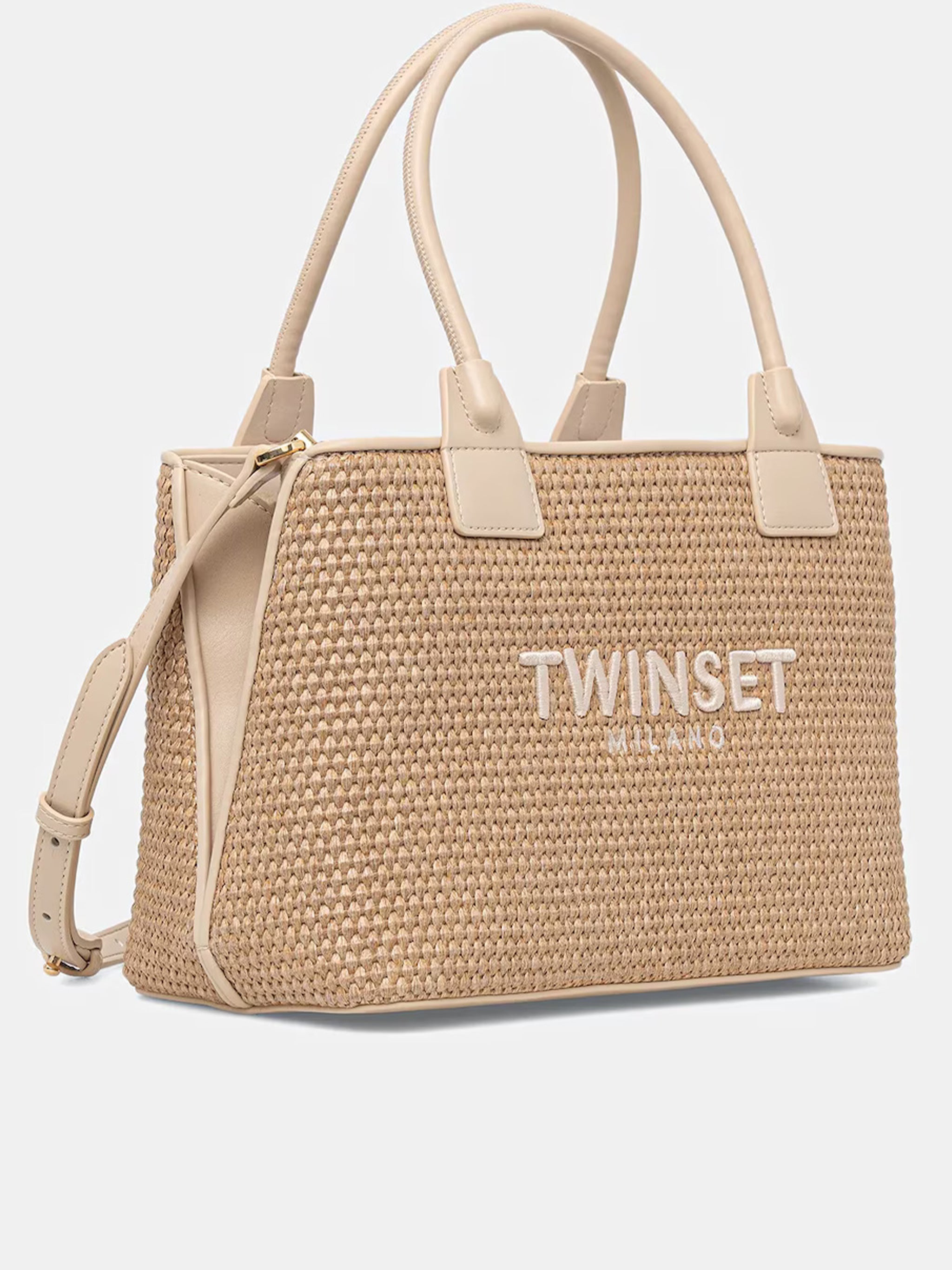 Parchment Rectangular Woven Handbag