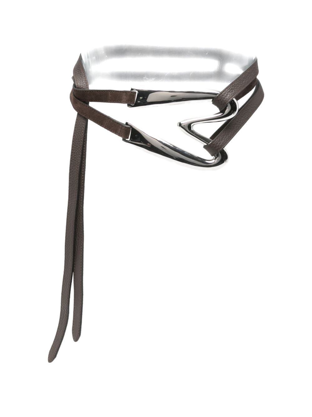 Chocolate Brown Wrap Design Leather Belt