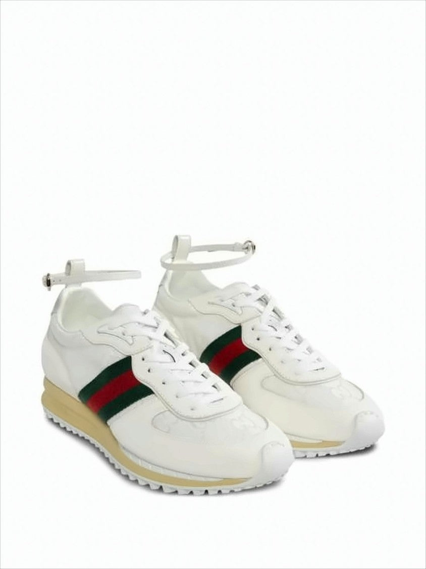 Ankle Strap Detail in White Sneakers