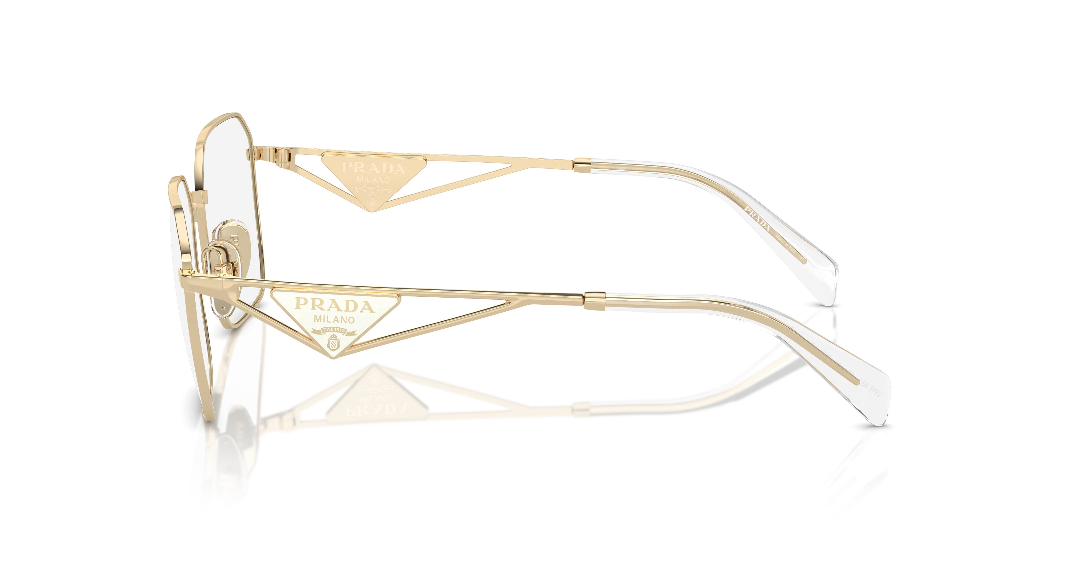 0pr A51v Geometric Metal Frame Gold Sunglasses