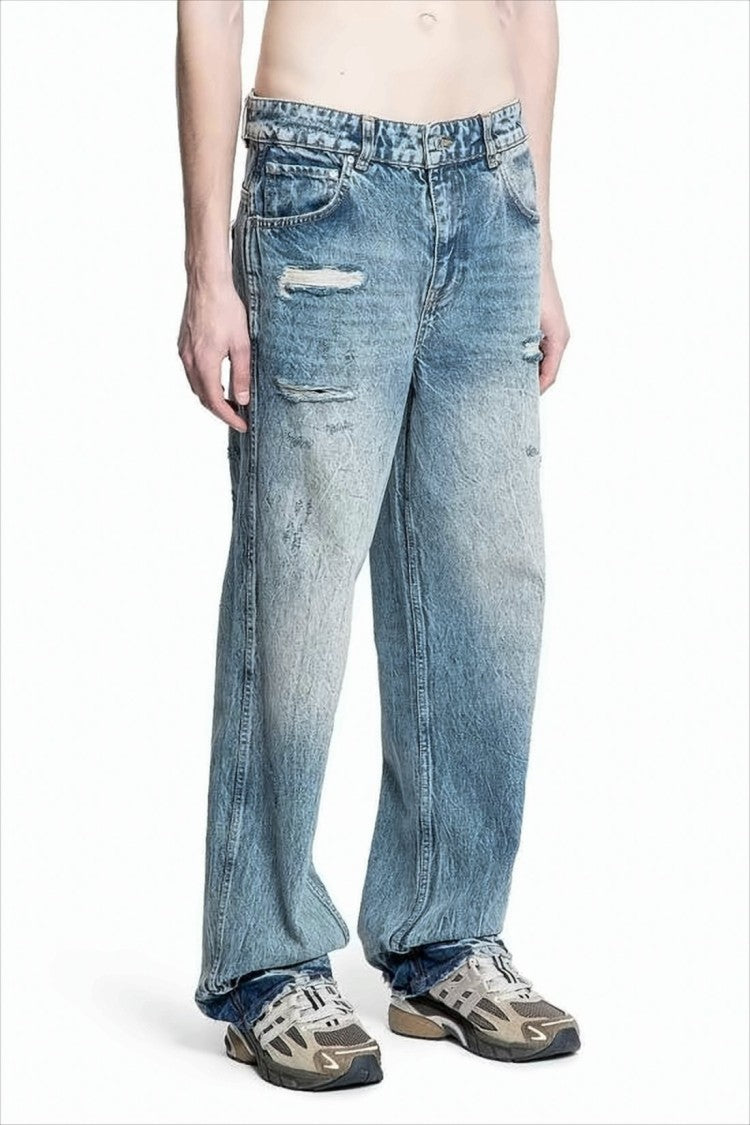 Relaxed Wide-Leg Denim Pants