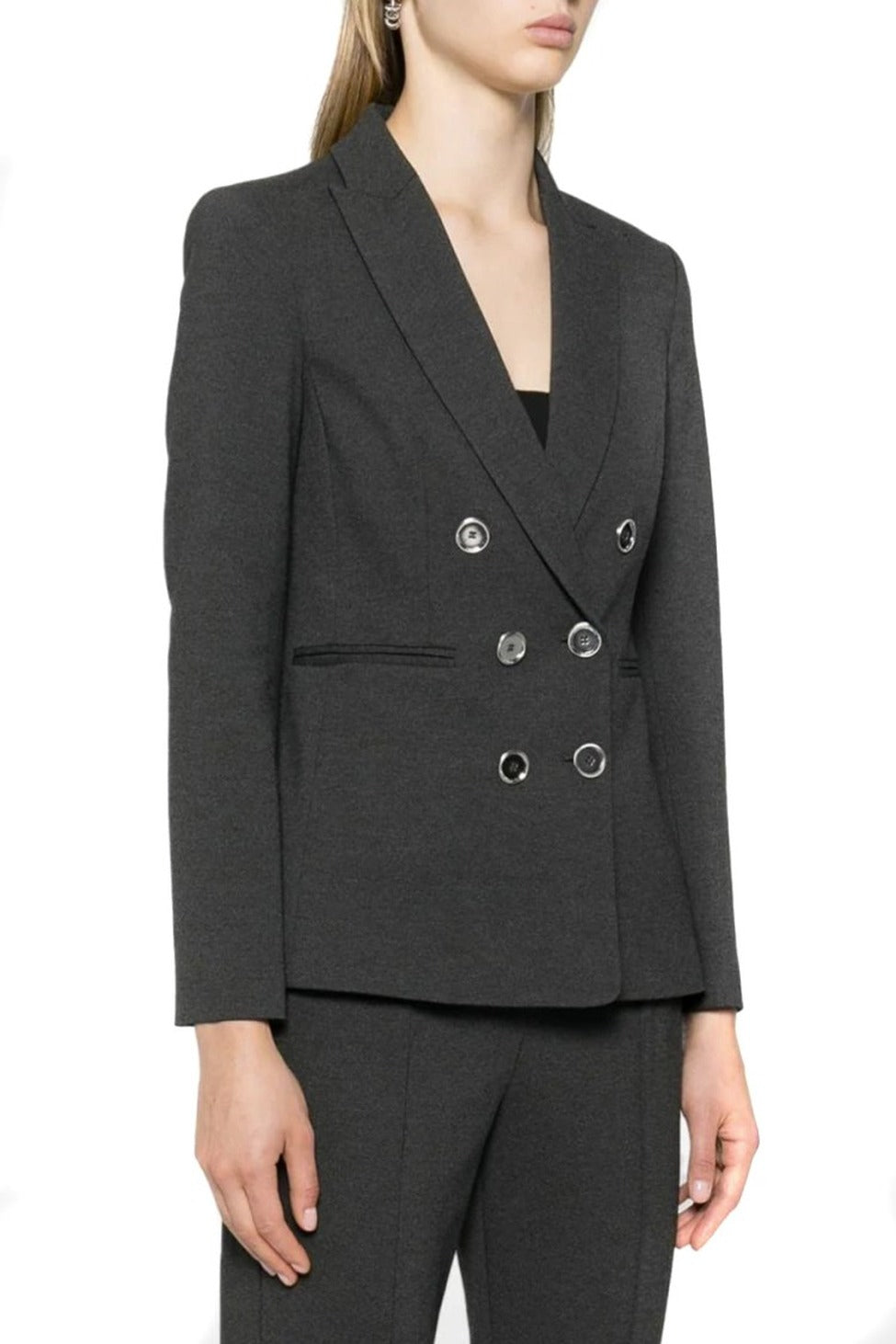 Double-Breasted Grey Blazer