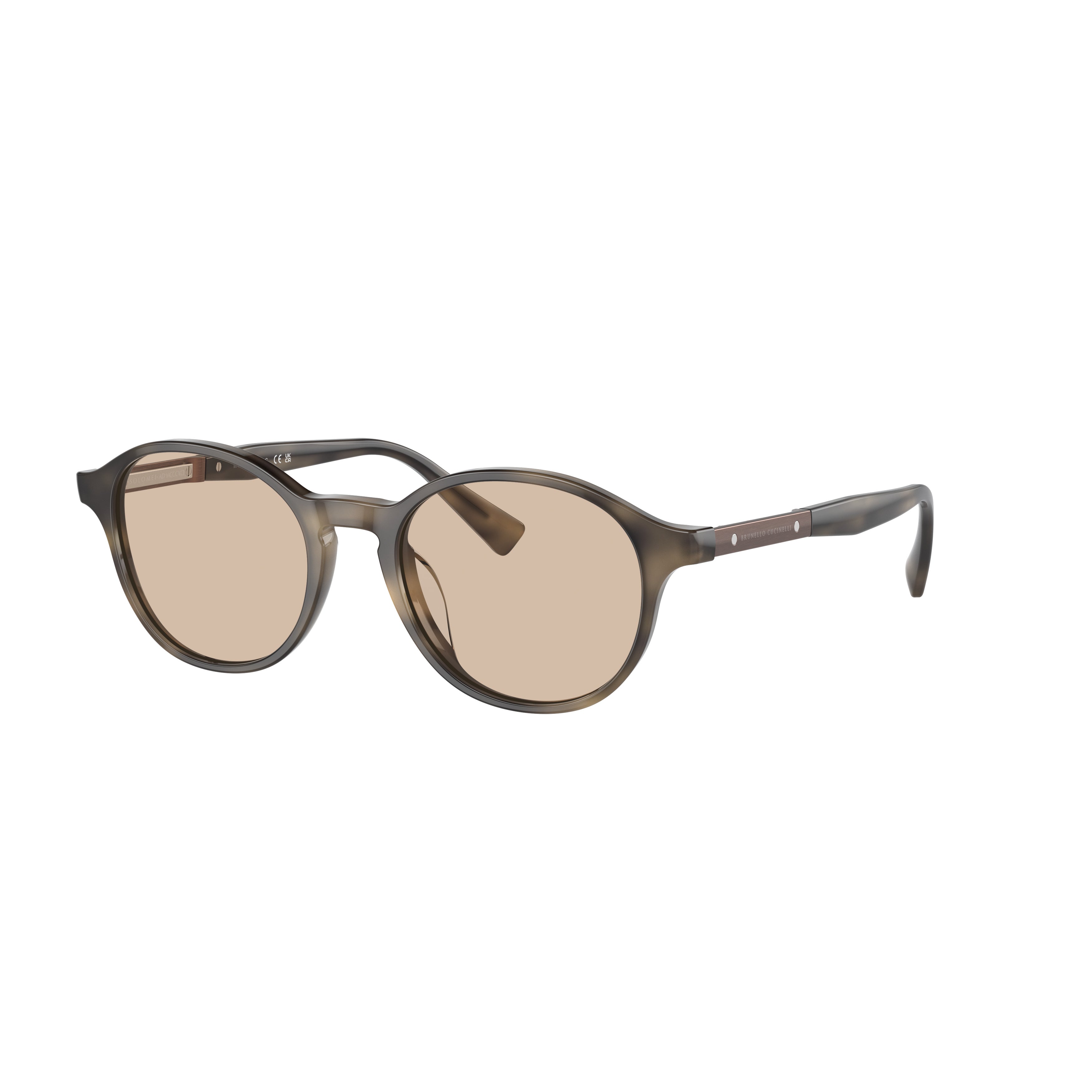 0bc3002 Rounded Acetate Sunglasses with Metallic Accents