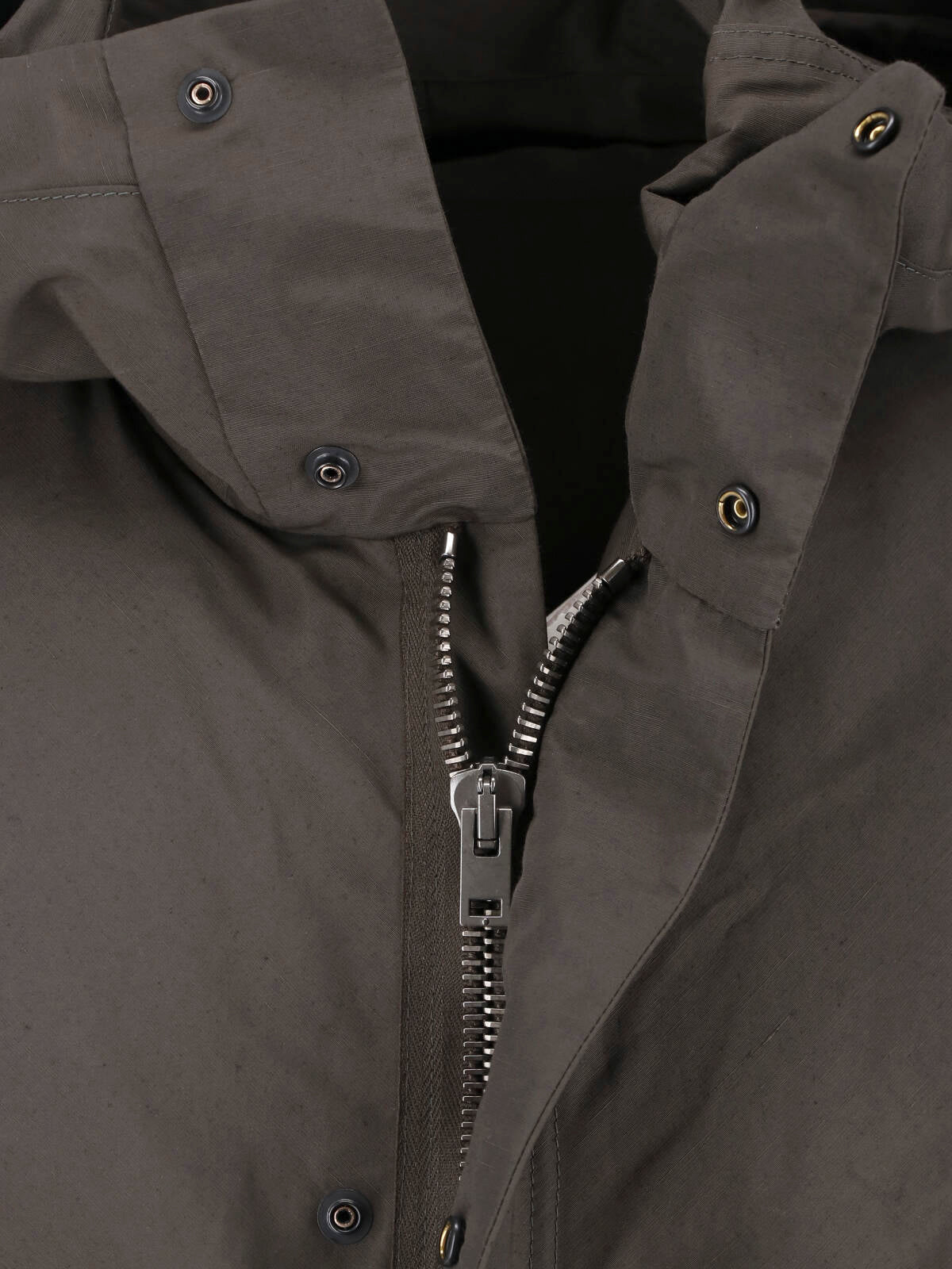 Brown Long Straight Utilitarian Hooded Jacket