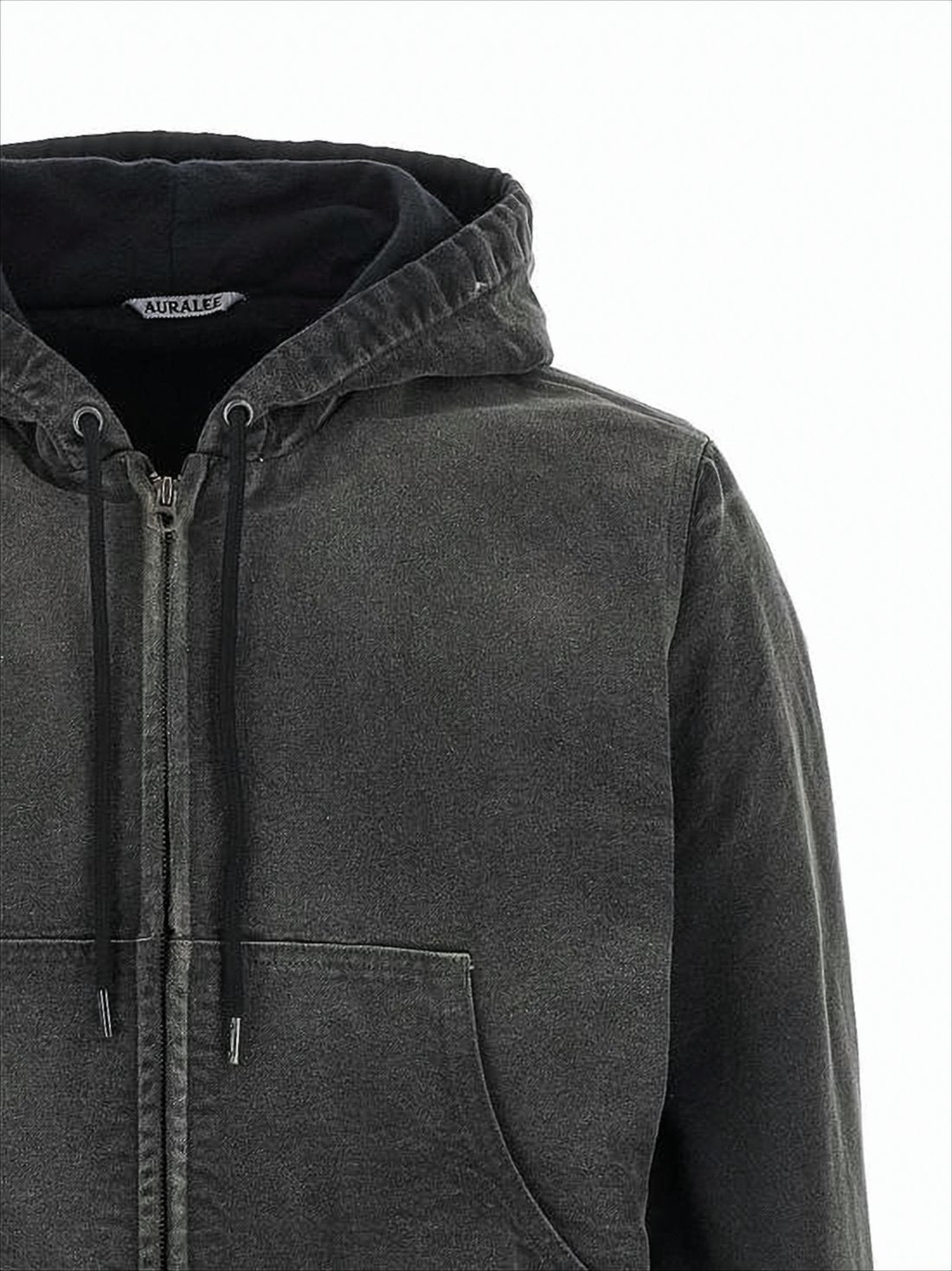 Zip-Up Cropped Hoodie with Drawstring