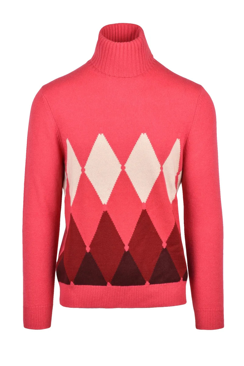 Cashmere Turtleneck Pullover - Pink