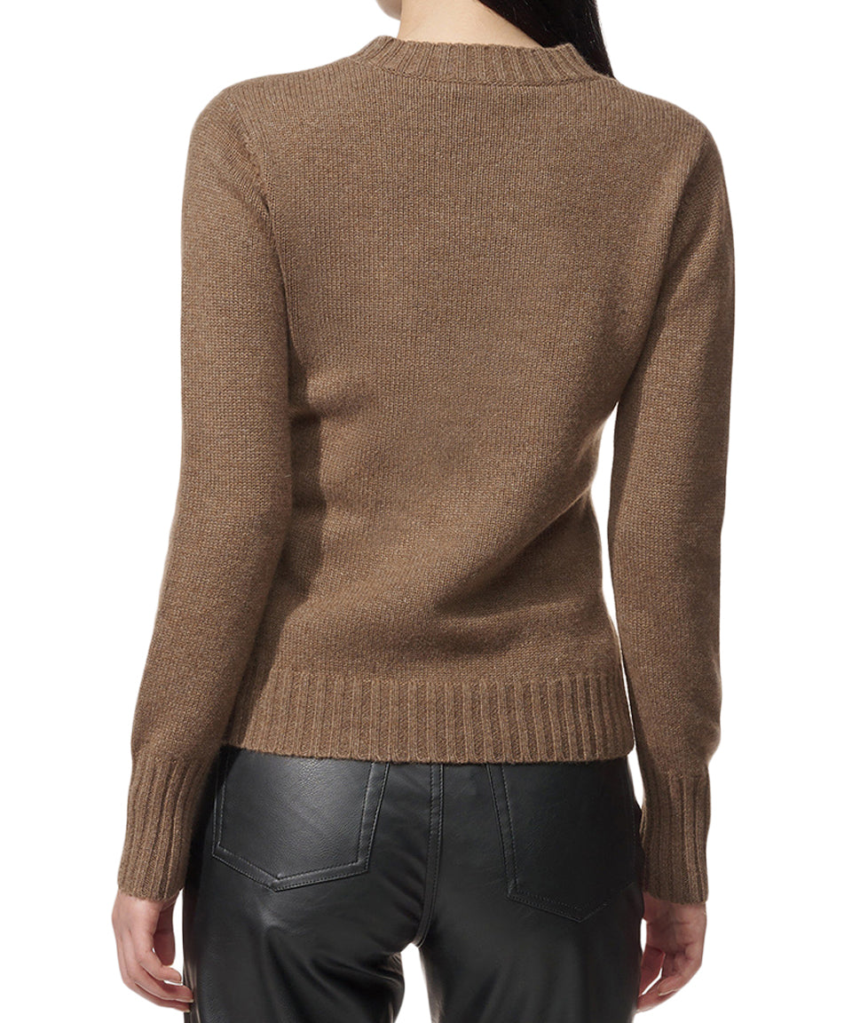 Relaxed Cashmere Knit Sweater with Ribbed Trim