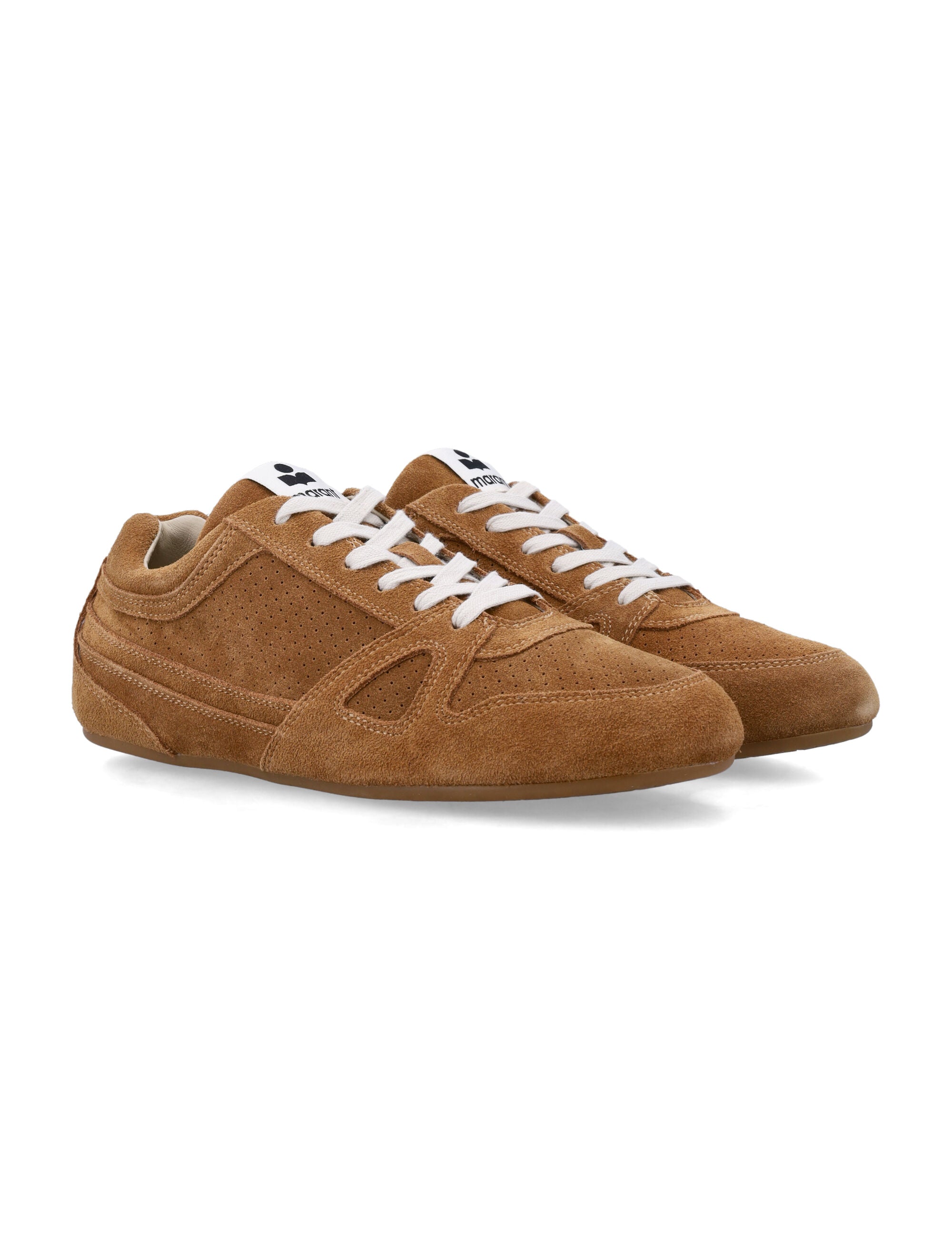 Marant Sennyh Cognac Suede Leather Sneakers