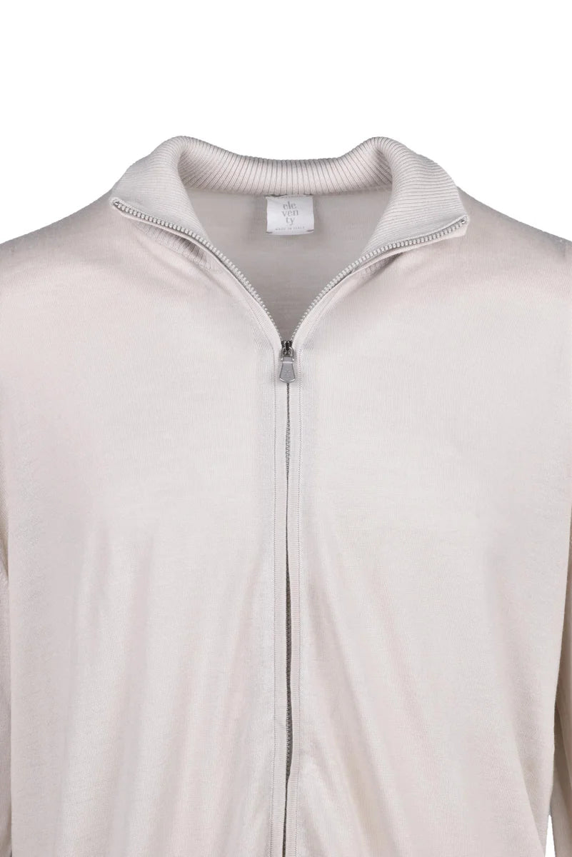 Zip Cardigan Wool - Beige